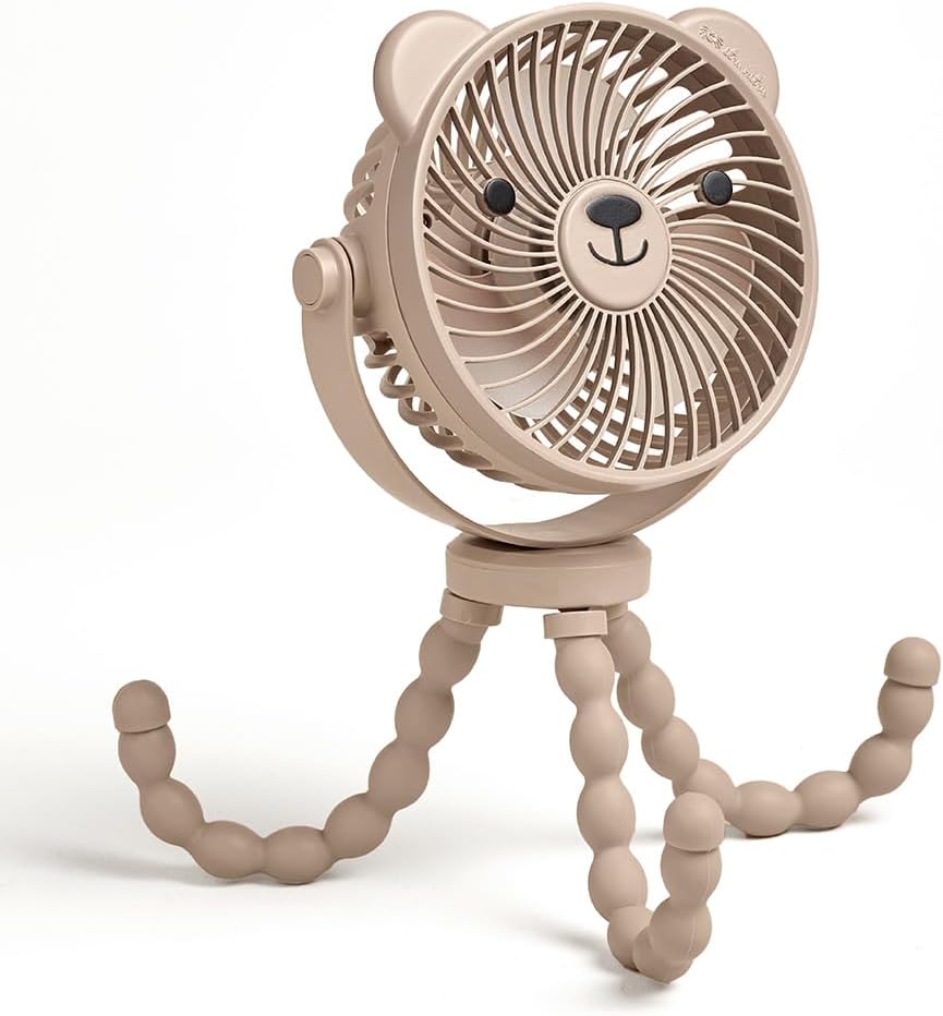 Hot Itzy Ritzy Baby Stroller Fan - Rechargeable Fan Features 360 Degree Swivel, Flexible Wraparound Legs and 3 Speeds (Bear)