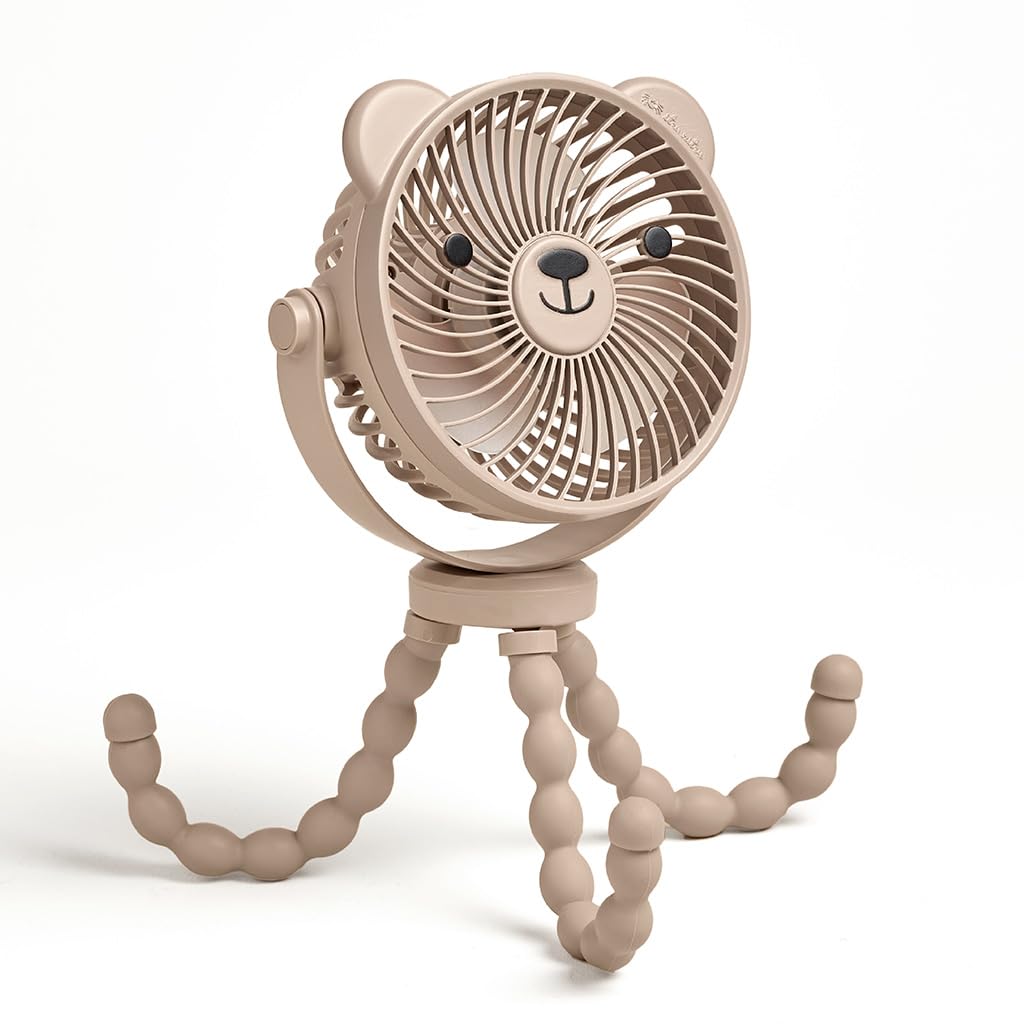 Hot Itzy Ritzy Baby Stroller Fan - Rechargeable Fan Features 360 Degree Swivel, Flexible Wraparound Legs and 3 Speeds (Bear)