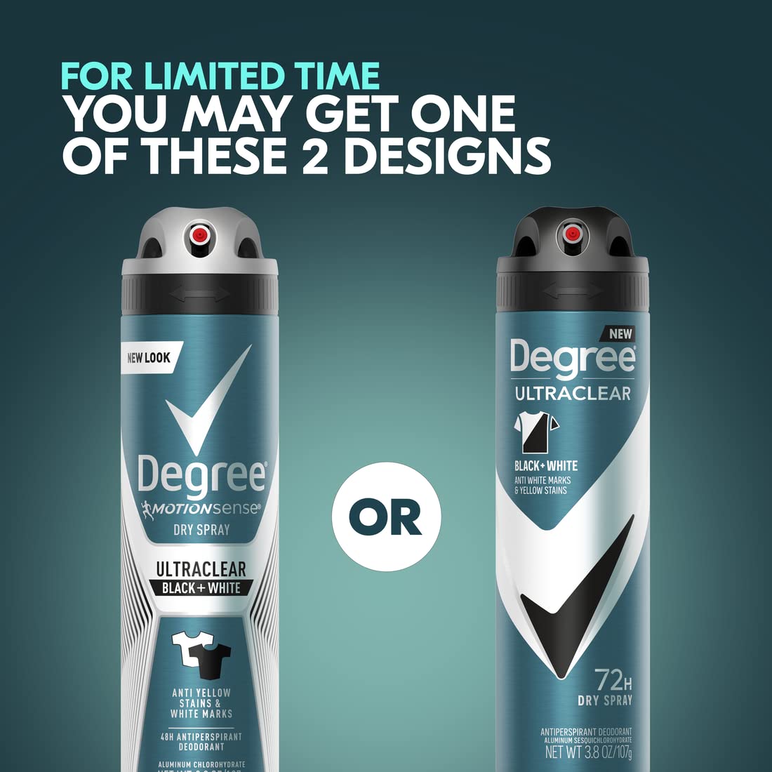 HotDegree Men Antiperspirant Deodorant Dry Spray Black + White Protects from Deodorant Stains Antiperspirant for Men with MotionSense Technology, 3.8 Ounce (Pack of 3)