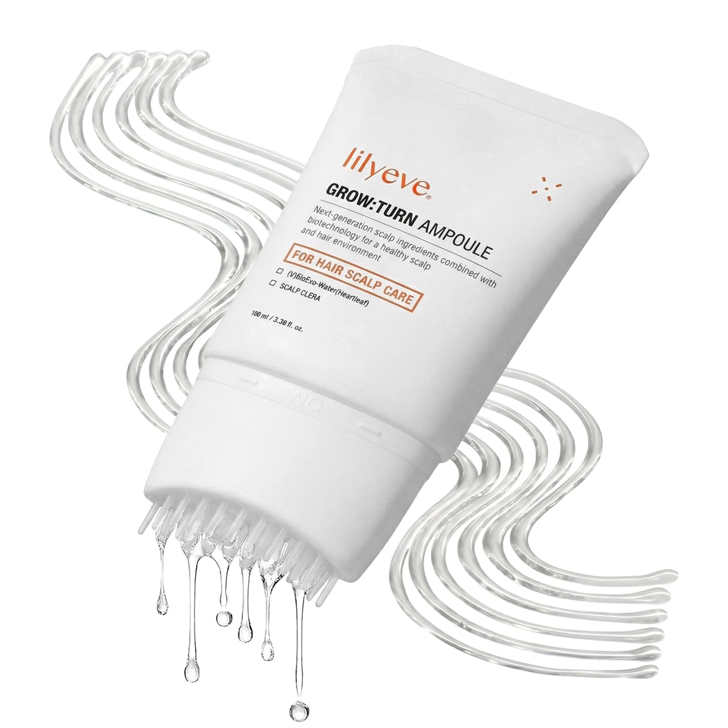 Hotlilyeve GROWTURN Hair Growth Serum with Built-in Brush, Heartleaf-Derived Exosomes to Revitalize, Scalp Massager, Korean Hair Care, 3.38 fl. oz.