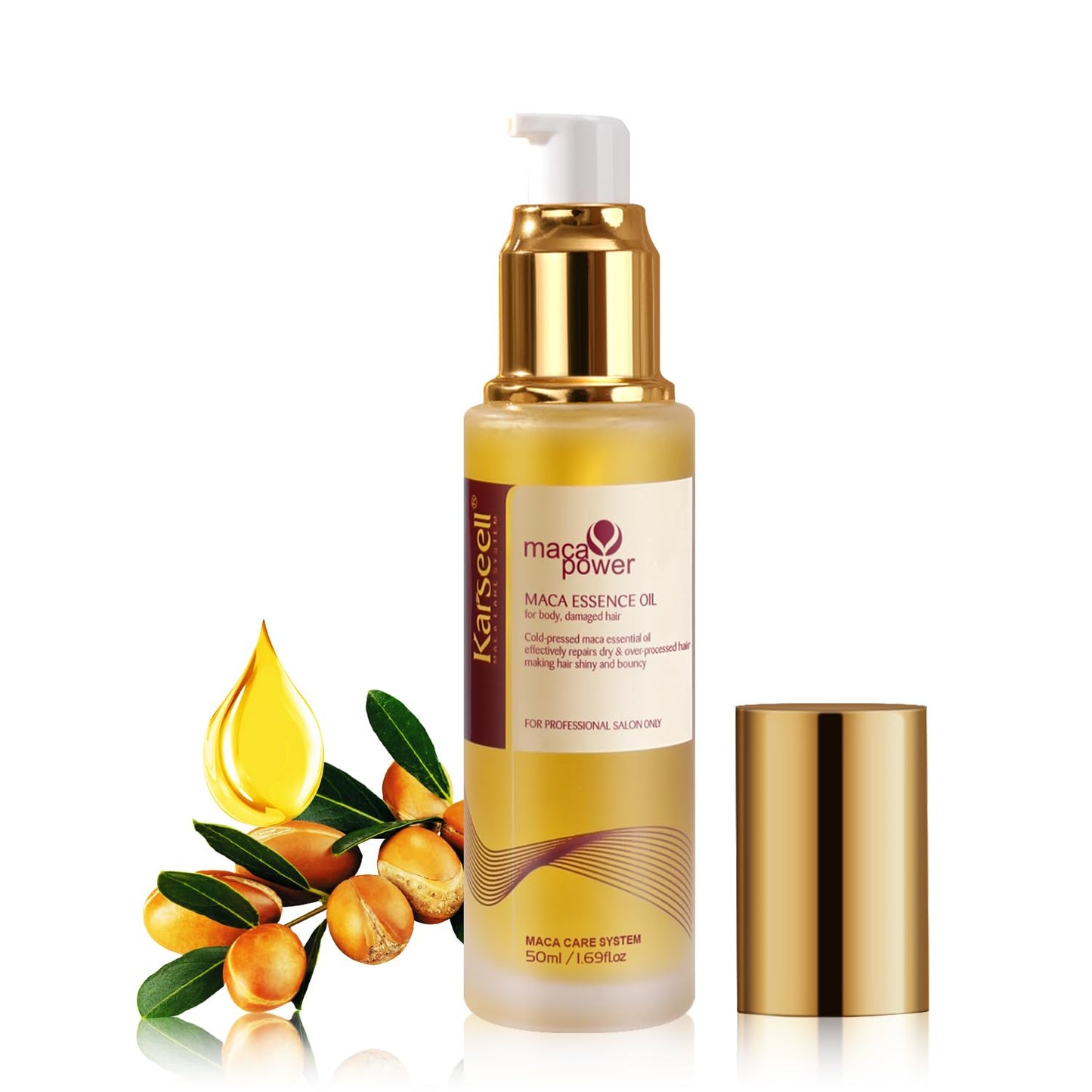 HotKarseell Moroccan Argan Oil for Hair Healing Cold Pressed Weightless Argan Oil Hair Serum for Dry Damaged Hair 50ml