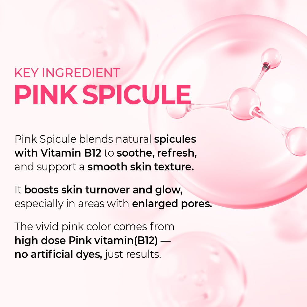 HotDr.Melaxin Cyano Pink Spicule Serum with Vitamin B12, Liquid Microneedle Facial Treatment for Enlarged Pores, Niacinamide for Texture Refining & Renewal, 1.01 fl.oz