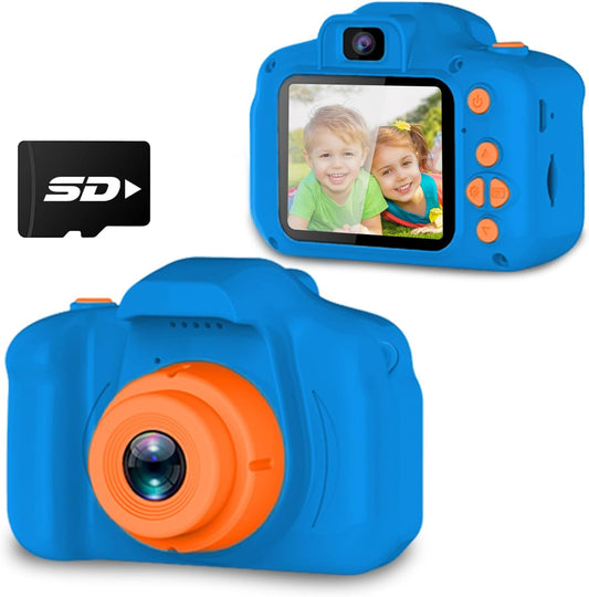 Hot Seckton Upgrade Kids Selfie Camera, Christmas Birthday Gifts for Boys Age 3-9, HD Digital Video Cameras for Toddler, Portable Toy for 3 4 5 6 7 8 Year Old Boy with SD Card-Navy Blue