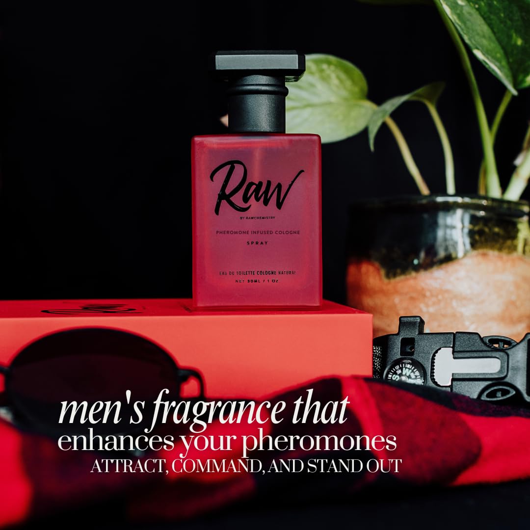 Hot Pheromone Infused Cologne for Men - Raw 1 oz Mens Spray by RawChemistry | Premium Mens Cologne, Long Lasting Perfume for Men, Signature Fragrances, Concentrated Perfume Oil, Daily Use, 1 Oz