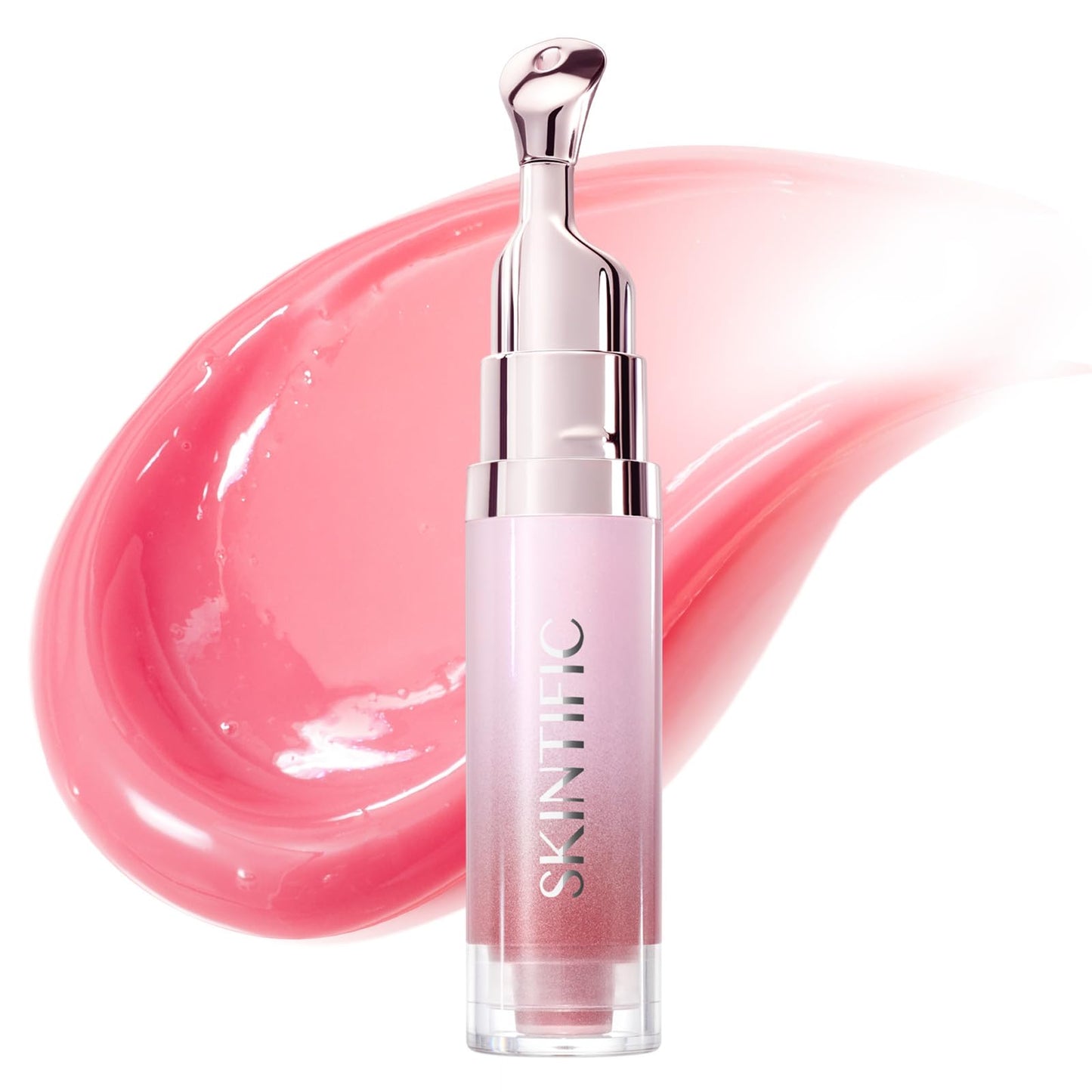 HotSKINTIFIC Brightening Lip Serum, Hydrating & Plumping (00 Clear) | Tinted Lip Gloss with Peptide, Moisturizing Lip Balm with Polypeptides & Squalane for Glossy Sheer, Smooth Lips