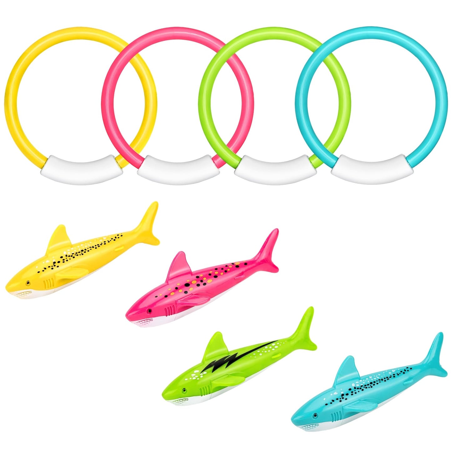HotKorlon Tec Underwater Pool Toys for Kids Ages 4-8 8-12, Summer Training Swim Pool Diving Toys Set for Fun Water Games