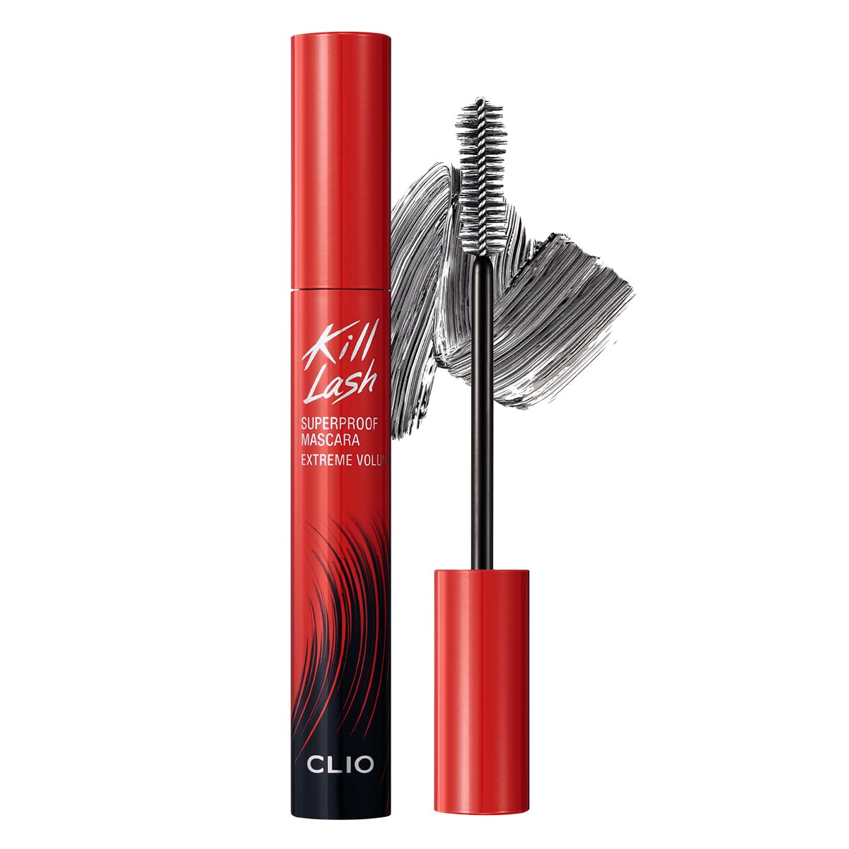 HotCLIO Kill Lash Superproof Mascara, Waterproof Fiber Lengthening for Straight Lashes, Smudge & Flake-Proof, Clump-Free Lash Extension for Lifted Curl, Safe for Sensitive Eyes (001 Long Curling)