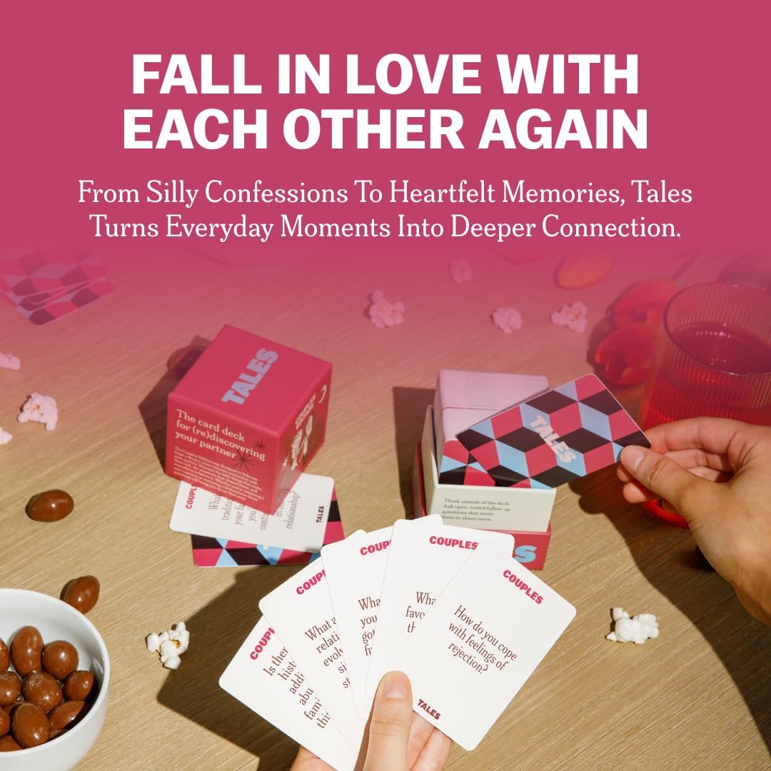 HotTALES 150 Conversation Cards, Perfect for Dinners, Road Trips, Classrooms & Game Nights, Gifts & Gatherings, Conversation Starters to Spark Creativity (Couples Edition)