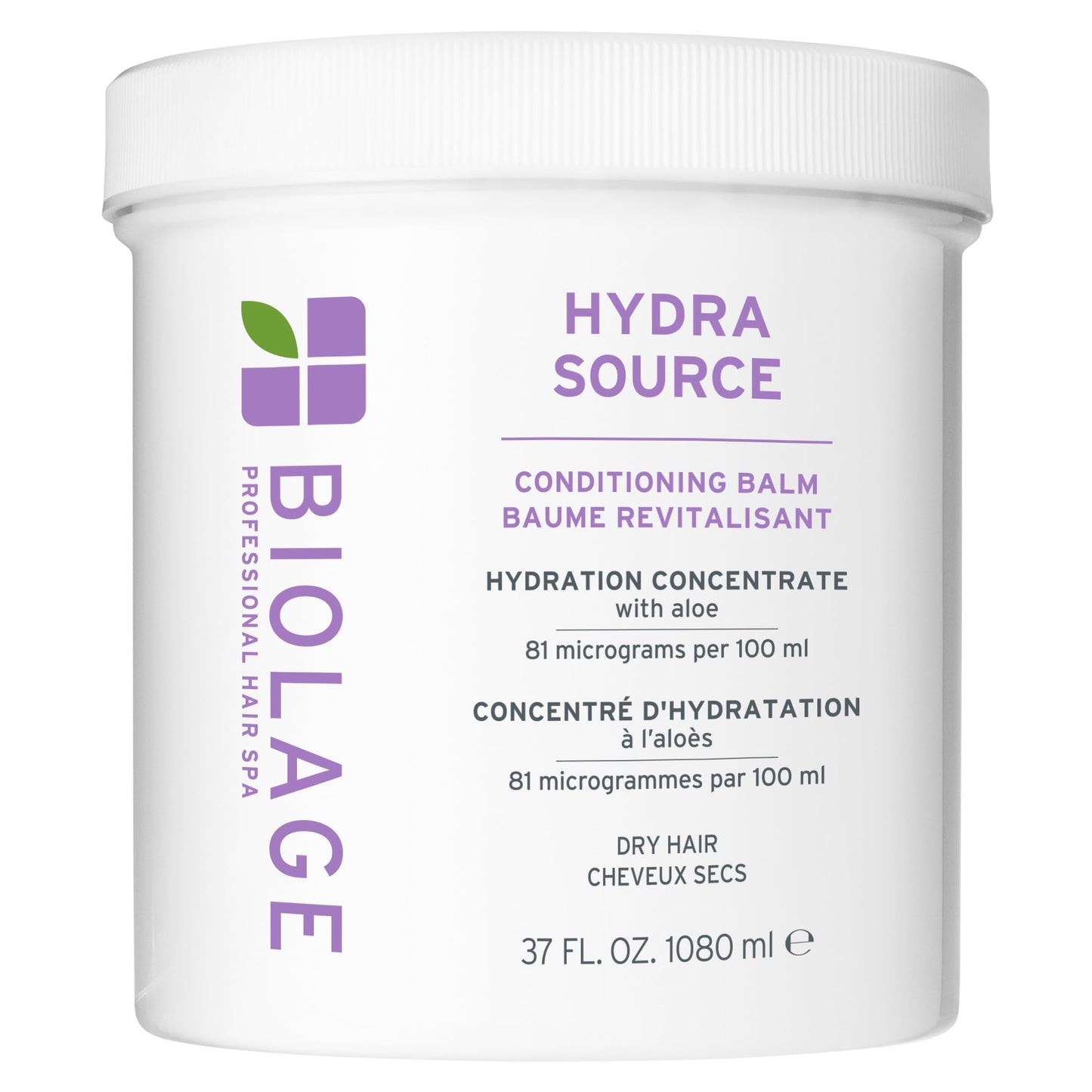 HotBiolage Hydra Source Conditioning Balm - For Fine To Medium Dry Hair, Moisturizes, Detangles & Adds Softness, Infused with Fermented Aloe & Micro-Filtered Hyaluronic Acid, Vegan & Paraben-Free