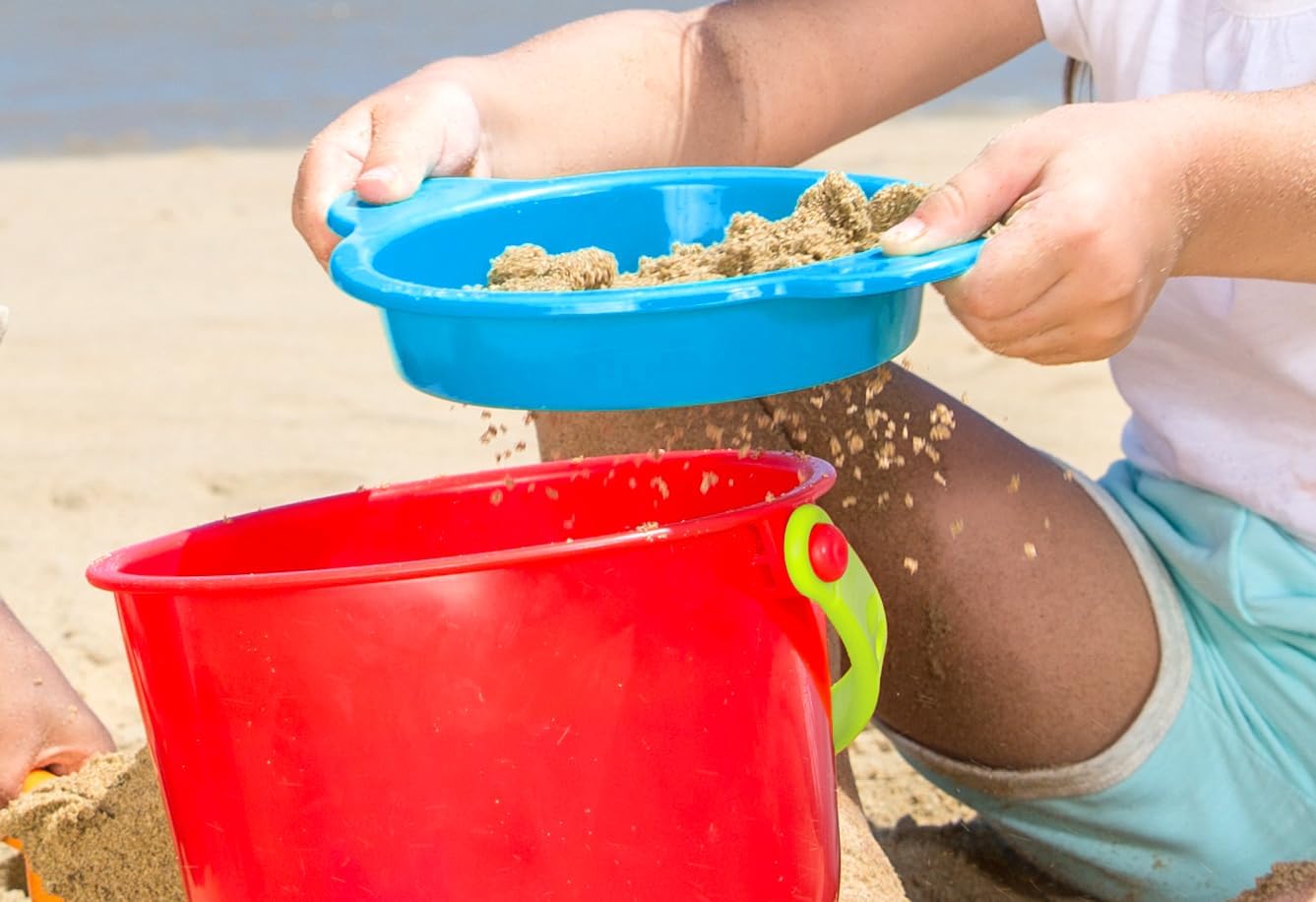 Hot Hape Beach Basics Sand Toy Set Including Bucket Sifter, Rake, and Shovel Toys| Sand Toy Playset for Toddlers 18M+