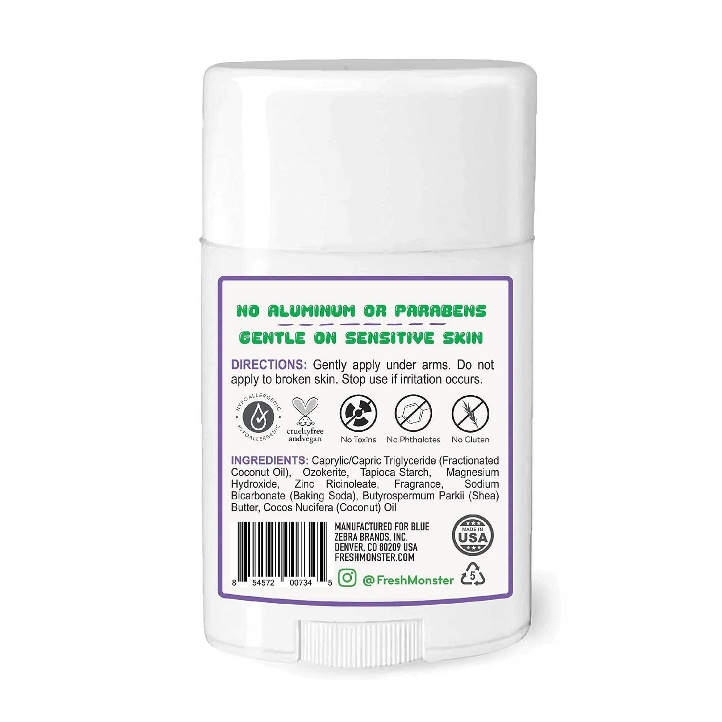 HotFresh Monster Natural Deodorant for Kids & Teens I Mom's Choice Gold Award Winner | Aluminum-Free, Paraben-Free, Hypoallergenic I 24-Hour Protection I Beach Gummy Burst Scent I 1.76 oz