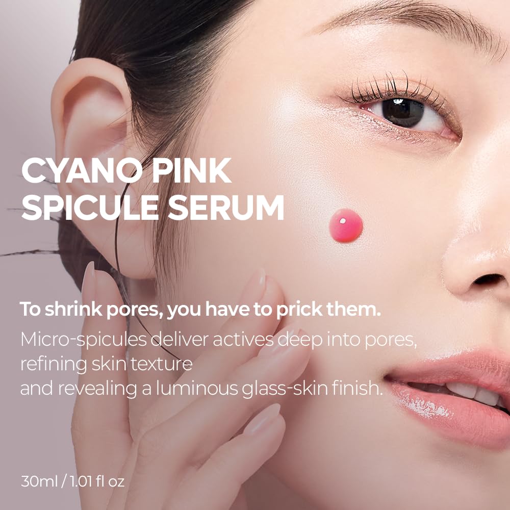 HotDr.Melaxin Cyano Pink Spicule Serum with Vitamin B12, Liquid Microneedle Facial Treatment for Enlarged Pores, Niacinamide for Texture Refining & Renewal, 1.01 fl.oz