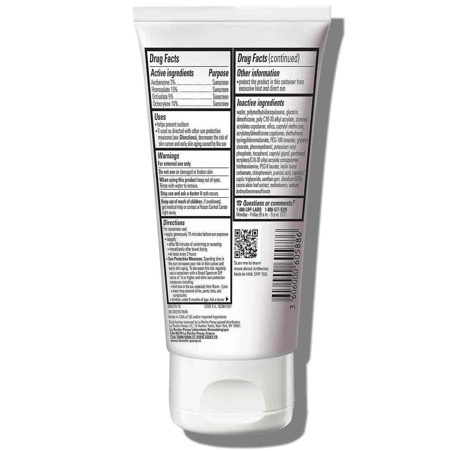 HotLa Roche-Posay Anthelios Melt-In Milk Sunscreen SPF 100, Sunscreen For Body & Face, Broad Spectrum SPF + Antioxidants, Oil Free, For Sun Sensitive Skin, Oxybenzone Free