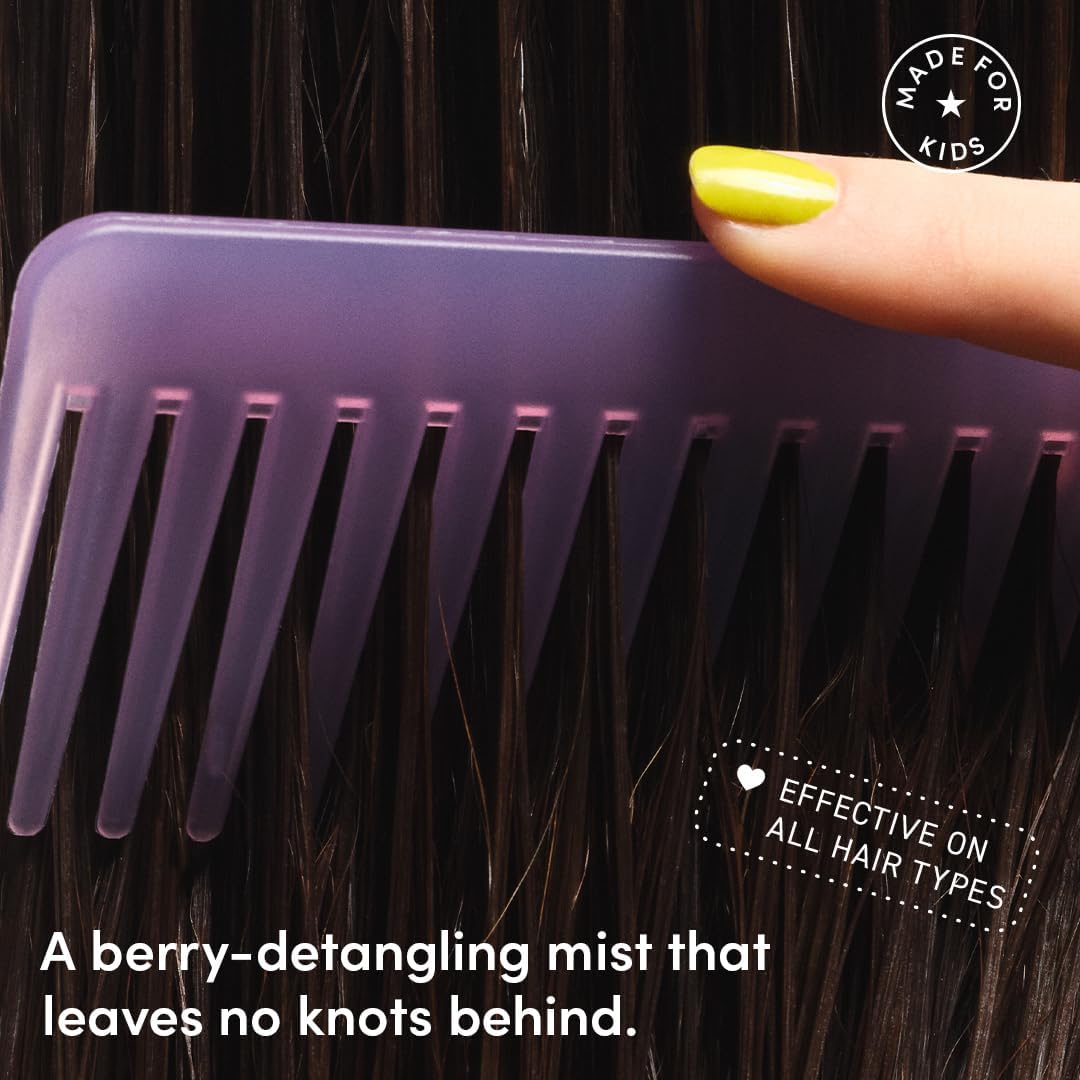HotEvereden Kids 4-in-1 Detangler Spray, Silicone-Free, EWG Verified, Vegan | Developed with Harvard & Stanford Dermatologists, 4-in-1 Leave-In Conditioner for Girls, Straight, Curly Hair, Wet or Dry Use