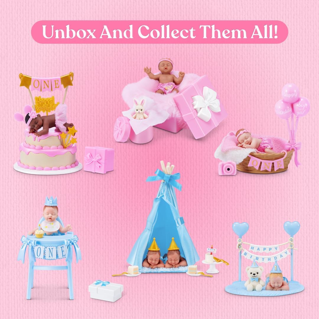 HotMy Mini Birthday Series 1 by ZURU – Collectible Mystery Capsule Baby Doll with Birthday Party Theme, Accessories & Playset, UNbox Celebration Surprises for Girls & Collectors.
