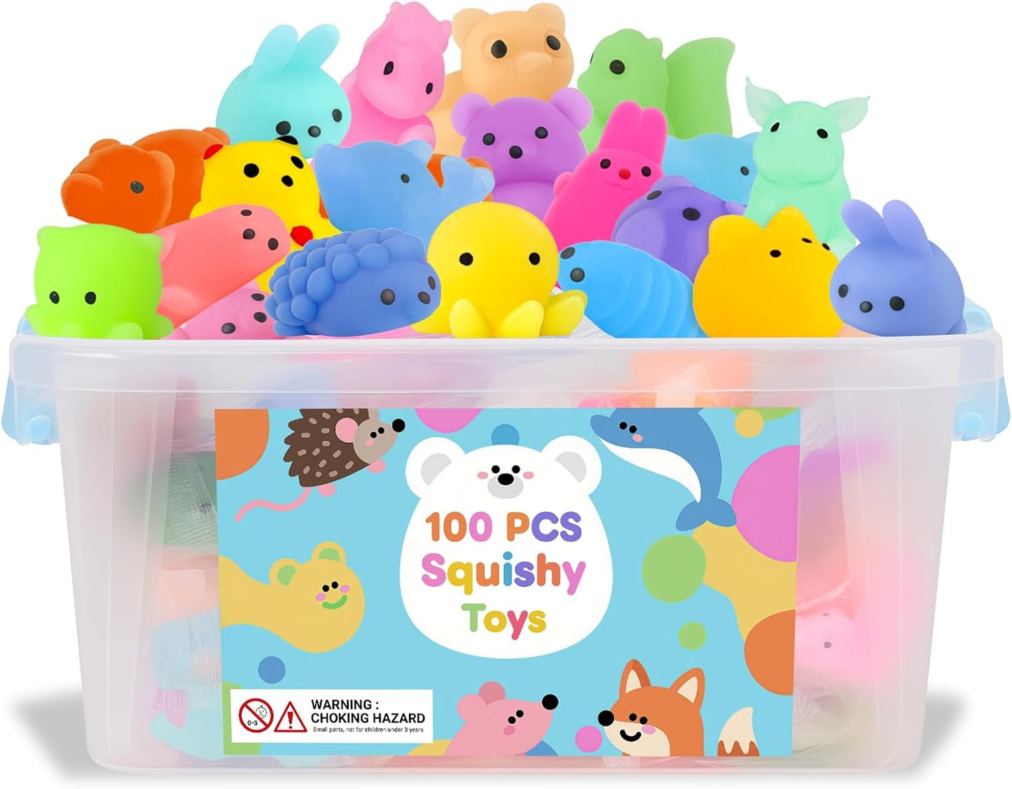 Hot 100 Pcs Party Favors & Squishy Toys Bulk for Kids 4-12, Fidget Toys Sensory Stress Relief Toys for Classroom Prizes, Christmas Stocking Stuffers, Birthday Goodie Bags & Teacher Supplies