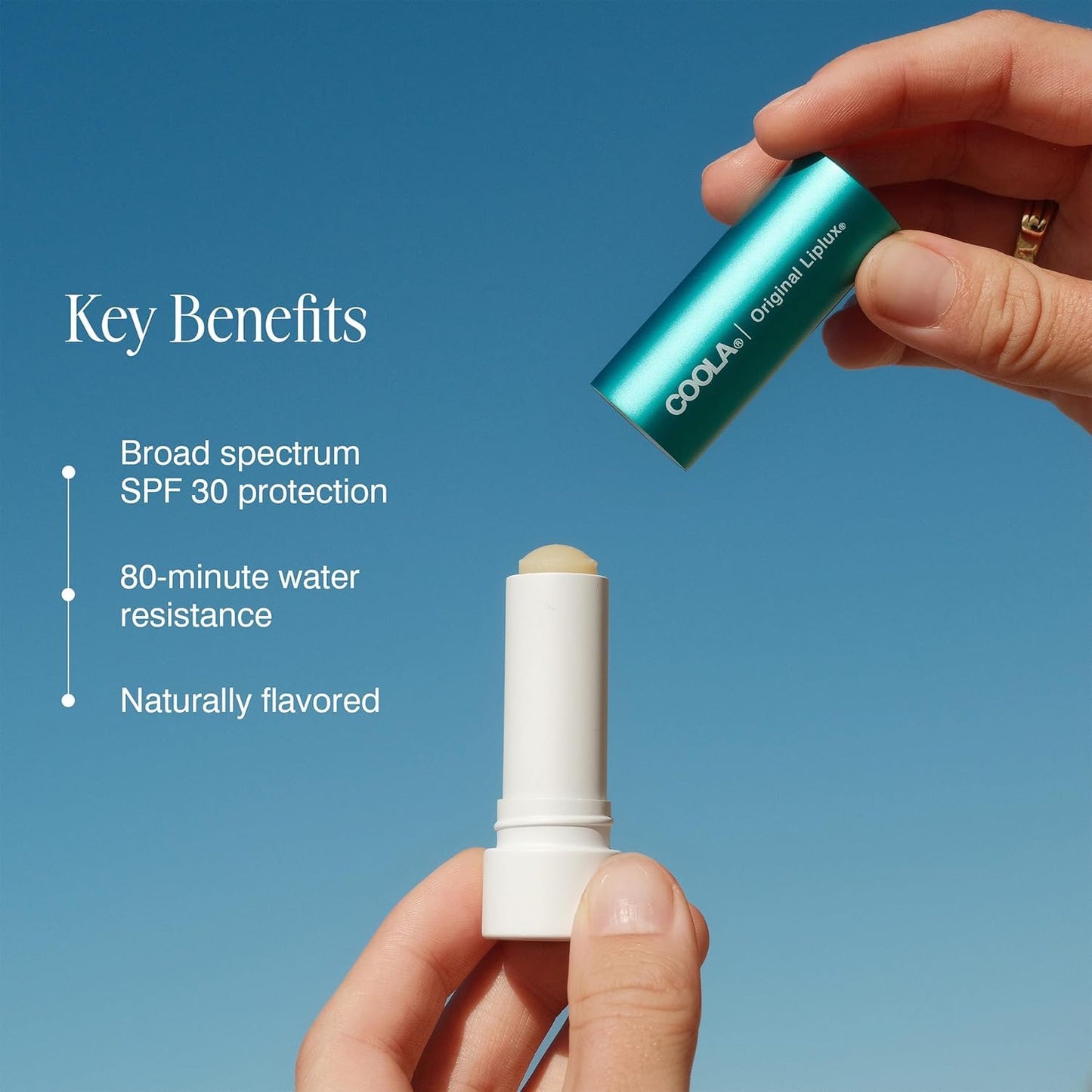 HotCOOLA Organic Liplux Lip Balm and Sunscreen with SPF 30, Dermatologist Tested Lip Care for Daily Protection, Vegan and Gluten Free, 0.15 Oz