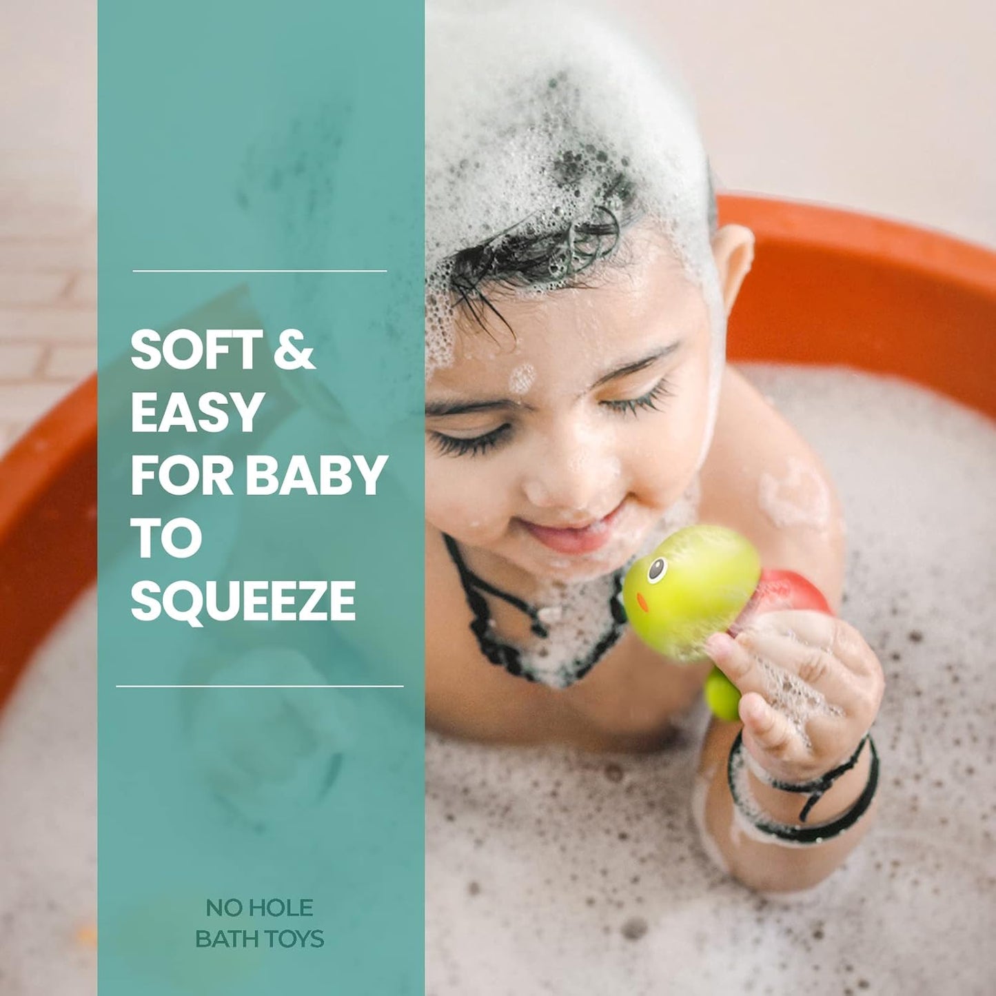 HotHely Cancy Infant Bath Toys for 18 Months - No Hole Animal Bathtub Toys, Baby Bath Tub Toys