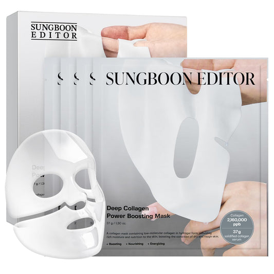 HotSUNGBOON EDITOR Deep Collagen Overnight Mask Hydrating Mask for Glass Skin, Wrinkle Care, Firming & Pore Refining 2,160,000PPB Collagen + 9 Peptides Korean Skincare, 4ea, Gifts for Women