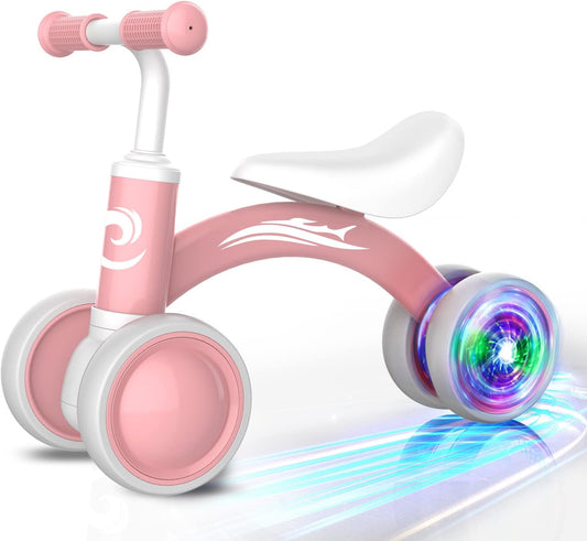 HotGamfeiny Colorful Lighting Baby Balance Bike Toys for 1 Year Old Boy Girl Gifts, 10-36 Month Toddler Balance Bike, No Pedal 4 Silence Wheels & Soft Seat First Riding on Toys, 1st Birthday Gifts