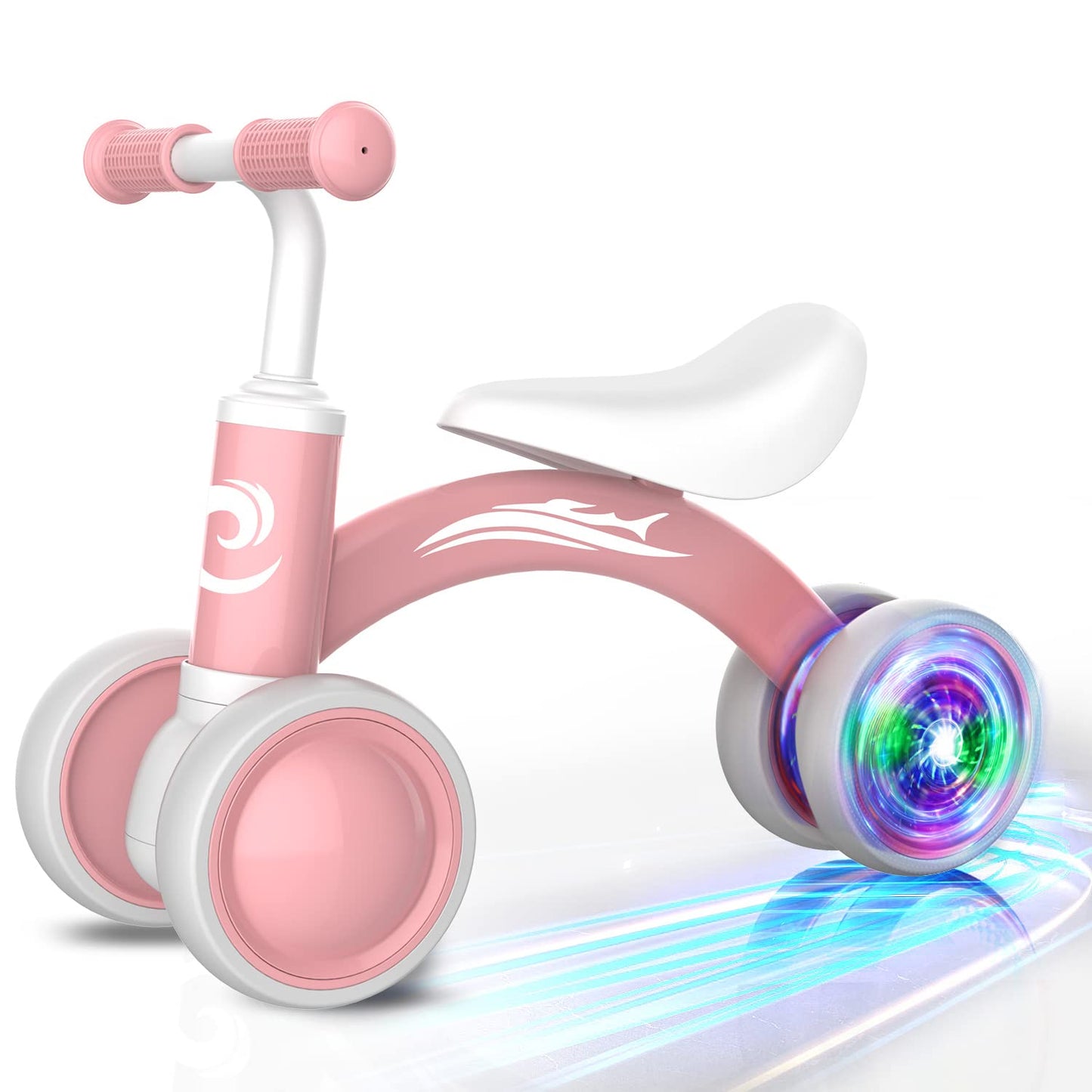 HotGamfeiny Colorful Lighting Baby Balance Bike Toys for 1 Year Old Boy Girl Gifts, 10-36 Month Toddler Balance Bike, No Pedal 4 Silence Wheels & Soft Seat First Riding on Toys, 1st Birthday Gifts