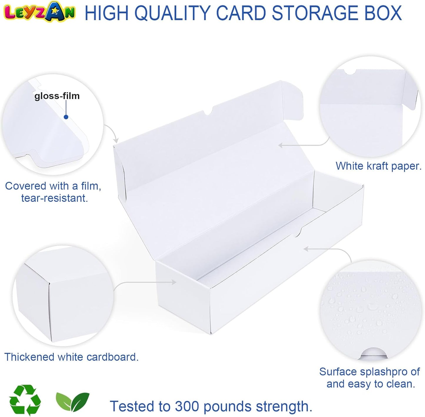 Hot Trading-Card Storage Box, 8-Pack • 1000 Count Corrugated Cardboard Storage Box with dividers & labels for TCG/Magic/Mtg storage and Collection, 14.4 INCH Horizontal
