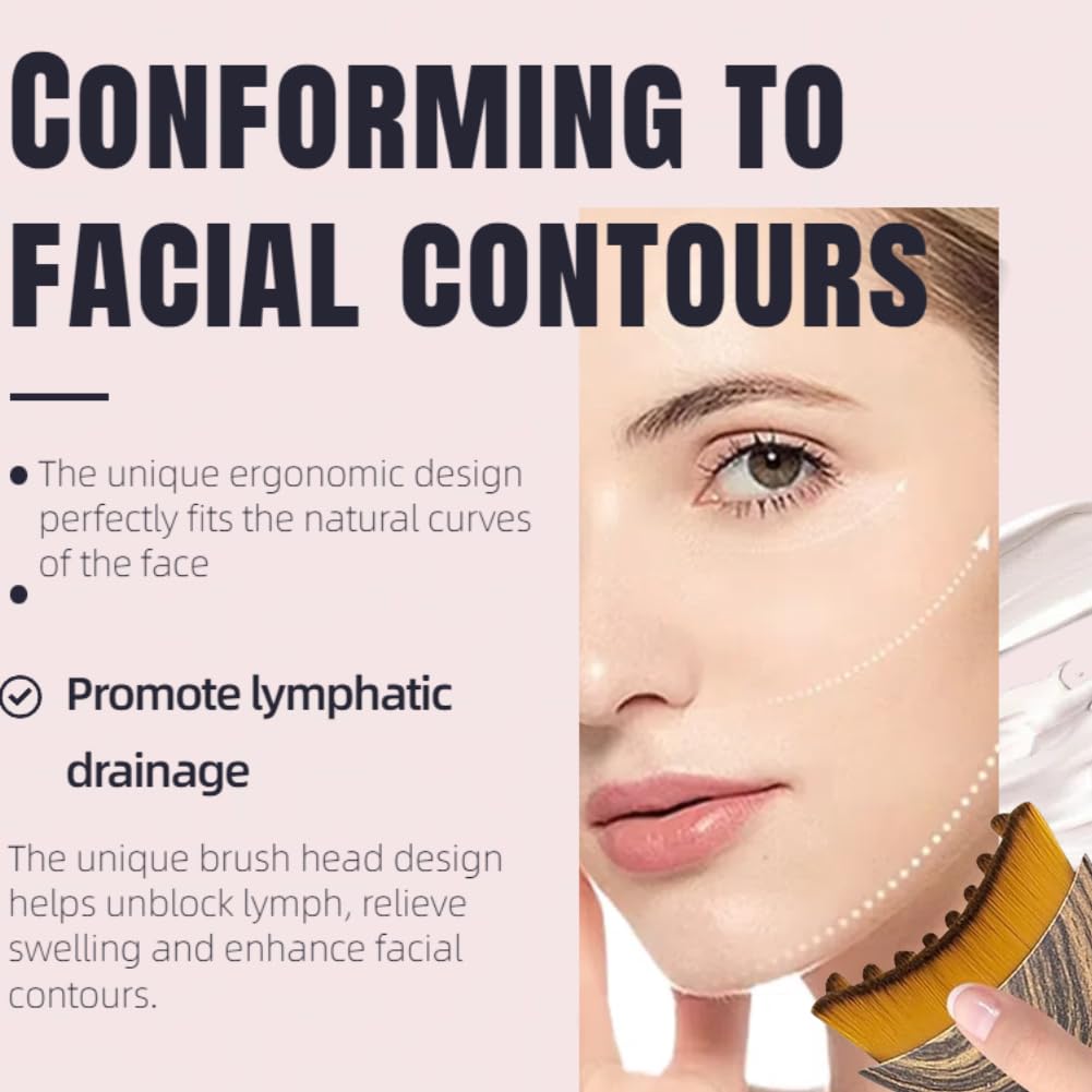 Hot1/2 PCS Lymphatic Contour Face Brush for Sculpting – Anti-Puffiness, Detox & Lift, Improves Skin Glow & Absorption (2 Pcs Contour Face Brush)