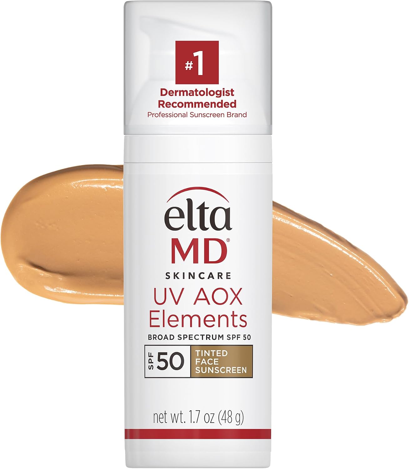 HotUV AOX Elements Tinted Mineral Face Sunscreen Lotion, Tinted Moisturizer for Face SPF 50 with Antioxidants