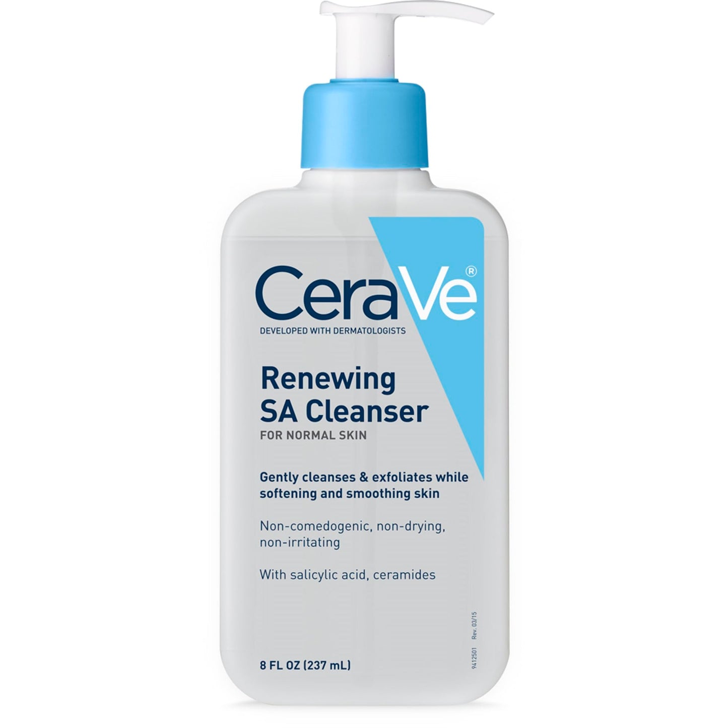 HotCeraVe, Renewing Salicylic Acid Cleanser, Formulated with Hyaluronic Acid, Niacinamide, and Ceramides, Gentle BHA Exfoliating Face Wash Smooths and Softens Skin, Non and Fragrance Free, 16 Ounce