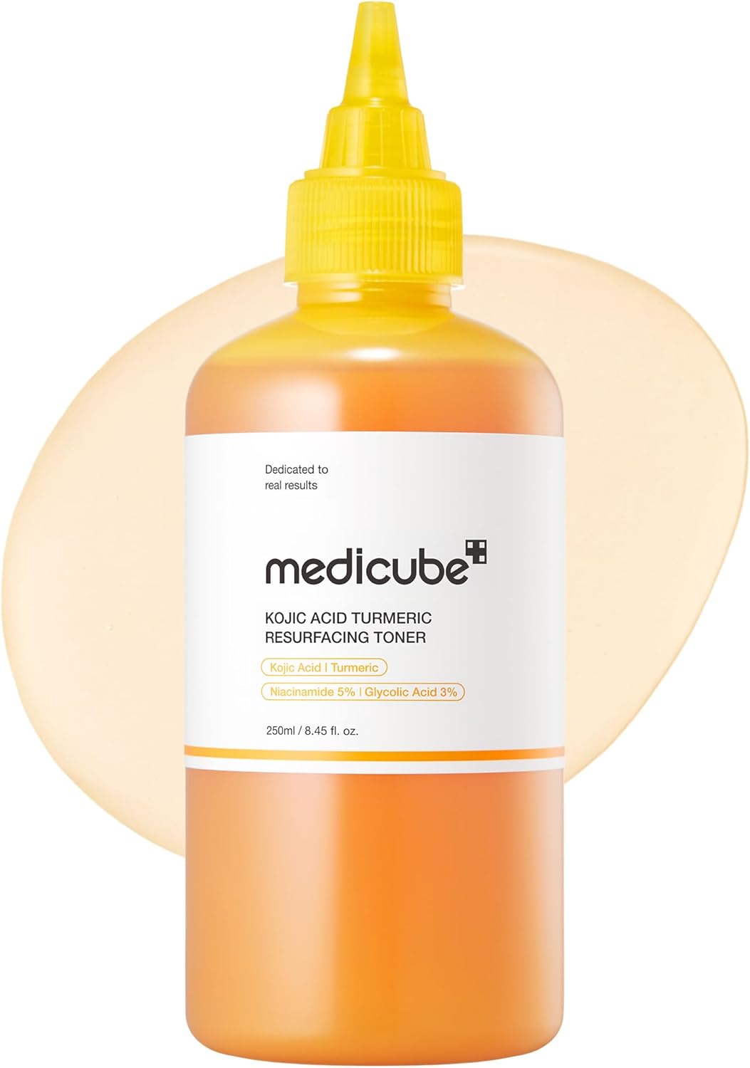 Hotmedicube Kojic Acid Turmeric Smoothing Toner for Face & Body | Lightweight Toner for Balancing Uneven Skin Tone & Texture | Niacinamide, Glycolic Acid for Clear Glass Skin | 8.45 fl.oz