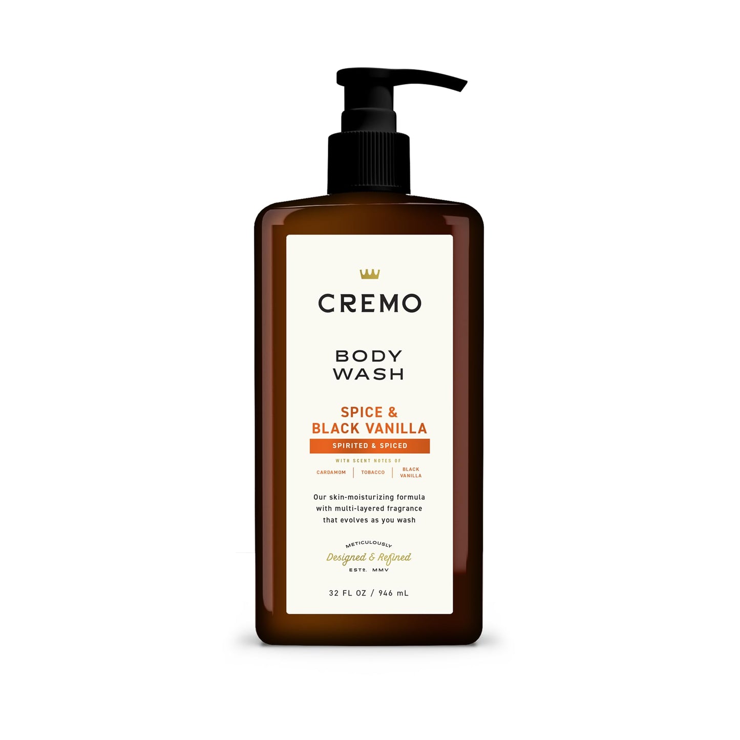 HotCremo Rich-Lathering Italian Bergamot Body Wash for Men, 32 Fl Oz