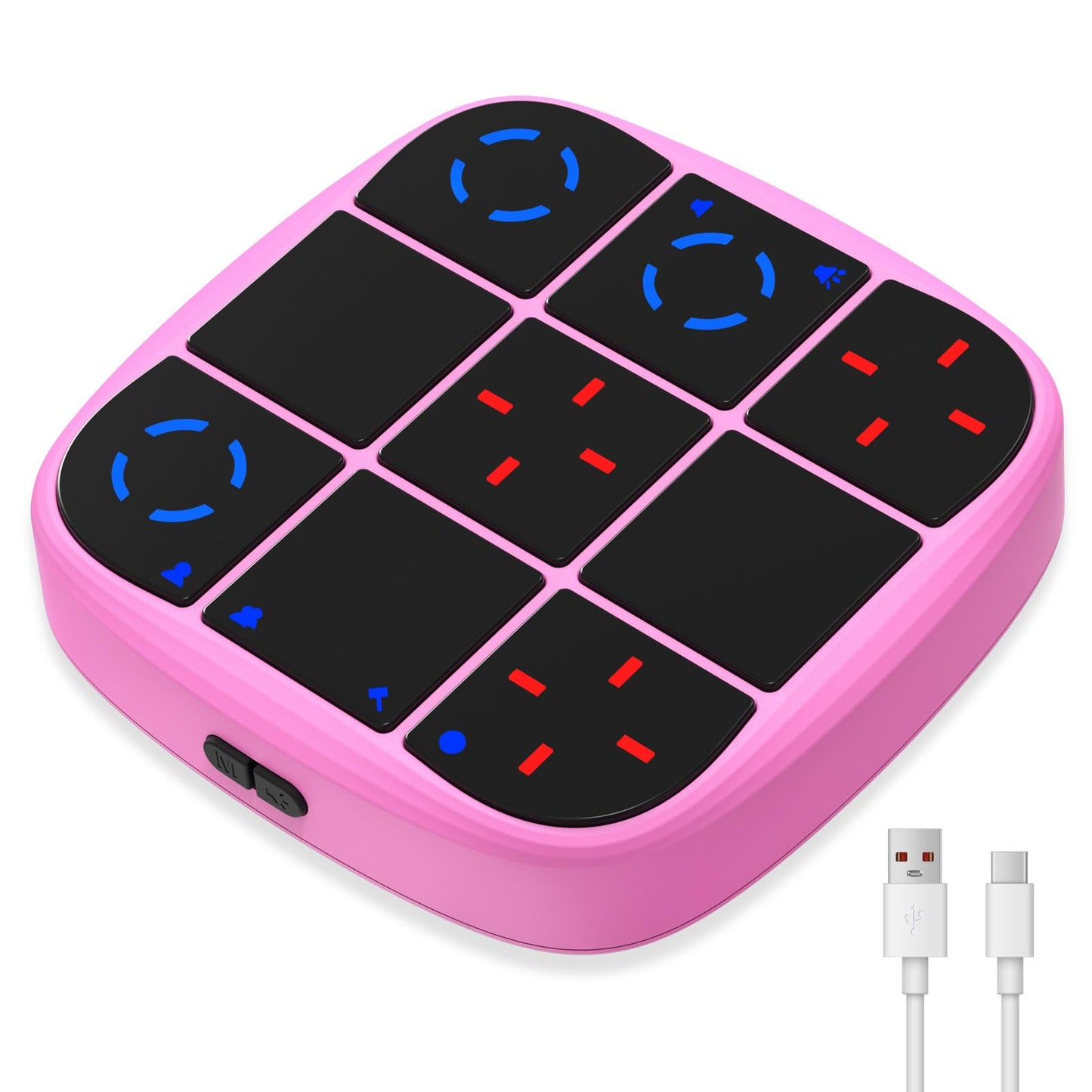 HotTic-Tac-Toe Bolt Game, 4-in-1 Handheld Puzzle Games Console, Electronic Tic-Tac-Toe Game for Educational and Memory Growth, Portable Travel Games for Car Ride, Board Games for Kids and Adults (Cyan)