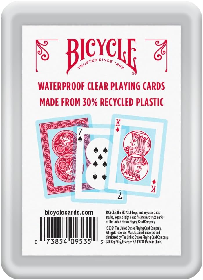 HotBicycle Waterproof Playing Cards Red Plastic Deck Pool Beach | 100% waterproof and washable, Modern Cupid Back design, Protective clamshell case included, Durable yet flexible