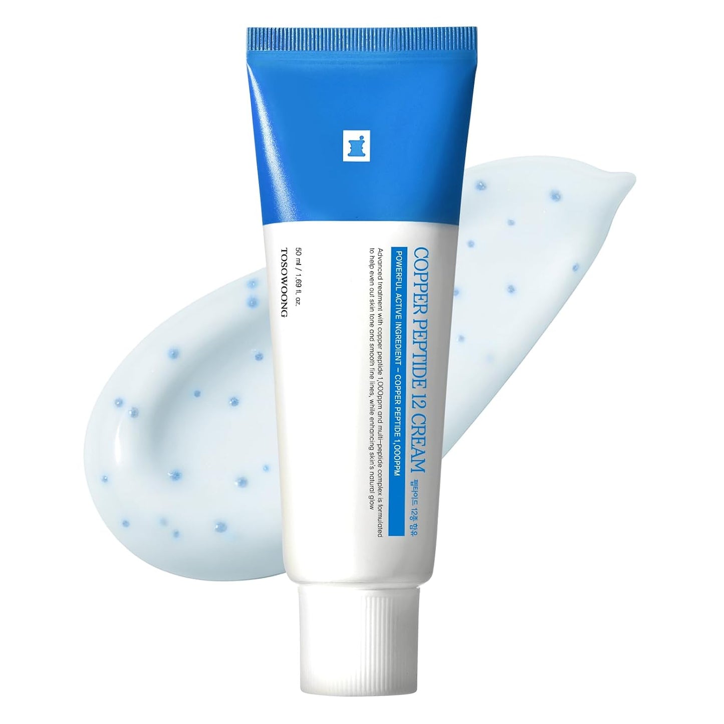 HotTOSOWOONG Copper Peptide 12 Cream, 99% Purity of Copper Tripeptide-1, GHK-Cu, 12 Multi-Peptide Powerful Anti Aging Formula for Fine Lines, Firming, Skin Elasticity, Korean Skincare, 50ml / 1.69 fl.oz.