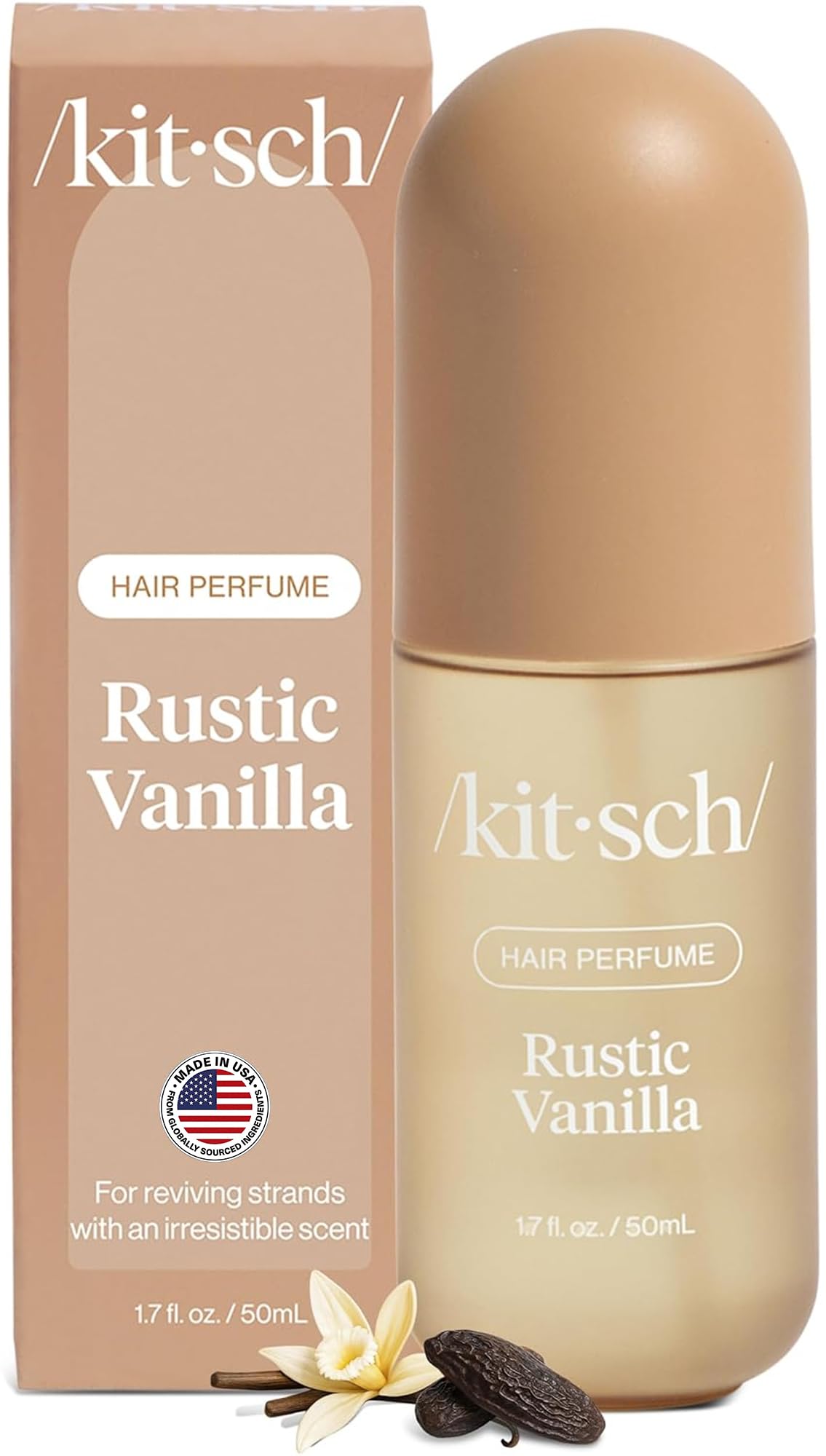 HotKitsch Hair Perfume for Women - Warm Sugar, 50mL | Clean, Deodorizing & Patented Odor-Eliminating Technology Hair Spray & Body Mist | Freshen Hair, Body & Pillows