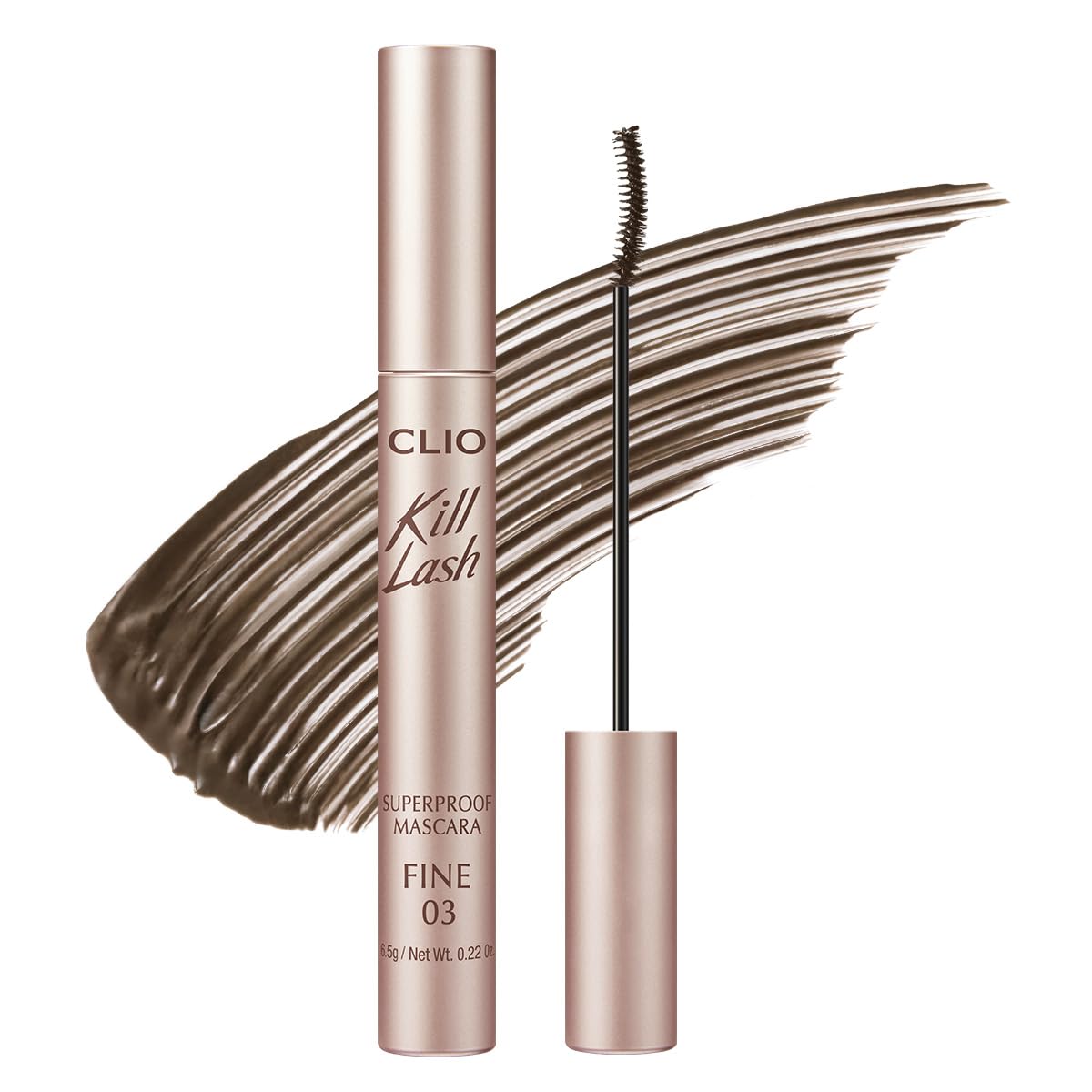 HotCLIO Kill Lash Superproof Mascara, Waterproof Fiber Lengthening for Straight Lashes, Smudge & Flake-Proof, Clump-Free Lash Extension for Lifted Curl, Safe for Sensitive Eyes (001 Long Curling)