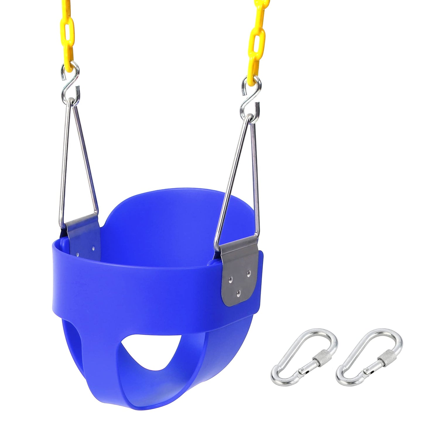 Hot High Back Full Bucket Toddler Swing Seat with Yellow Coated Chains Fully Assembled Baby Swing Set Accessories