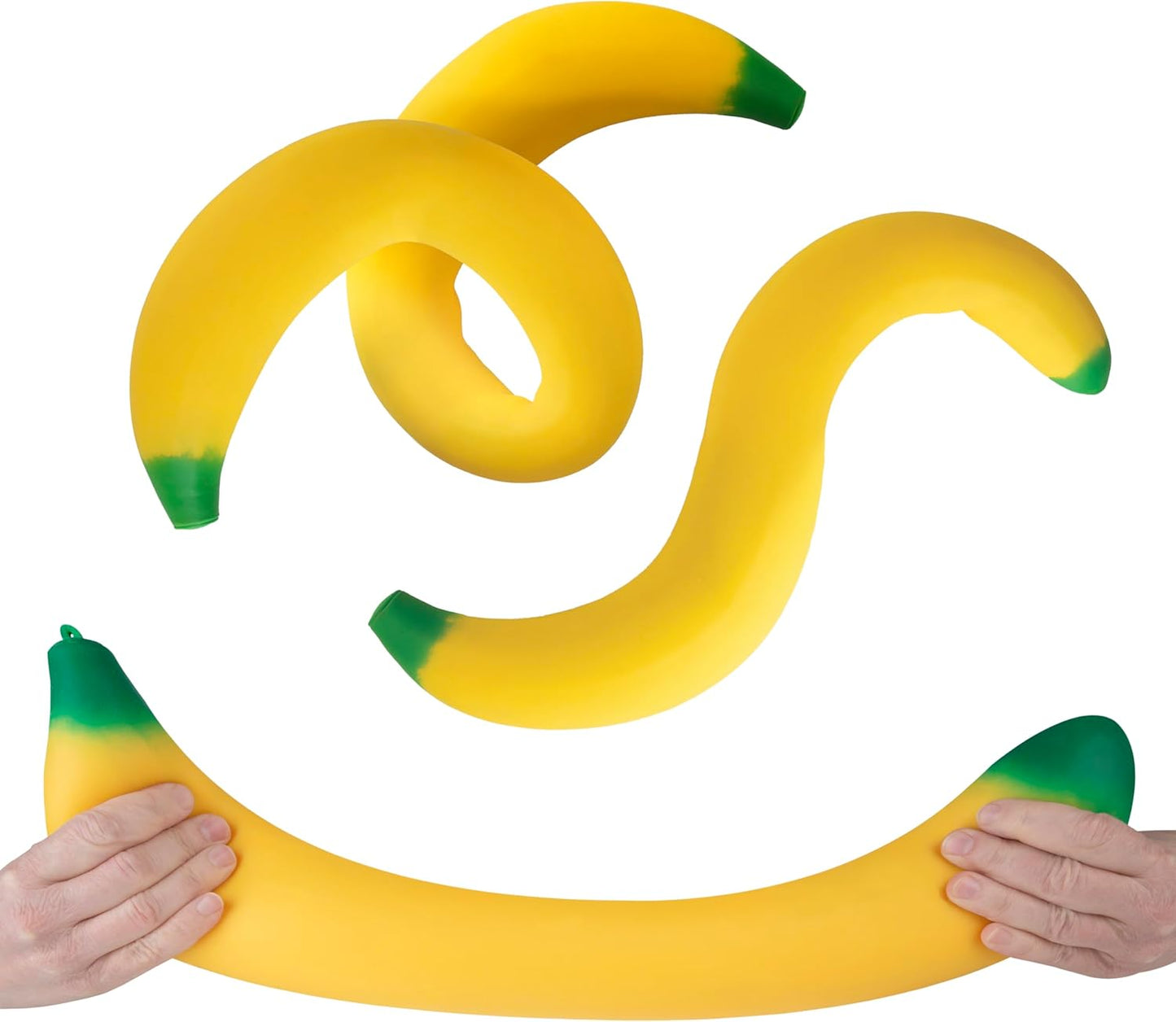 HotORB Easy Sqweezy Giant Stretchy Banana - Stretches Up to 6 Feet Long - Huge Jumbo Sized Squishy Fruit Toy, Perfect to Squeeze for Stress Relief - Fun Sensory / Fidget Novelty Toy for Kids and Adults