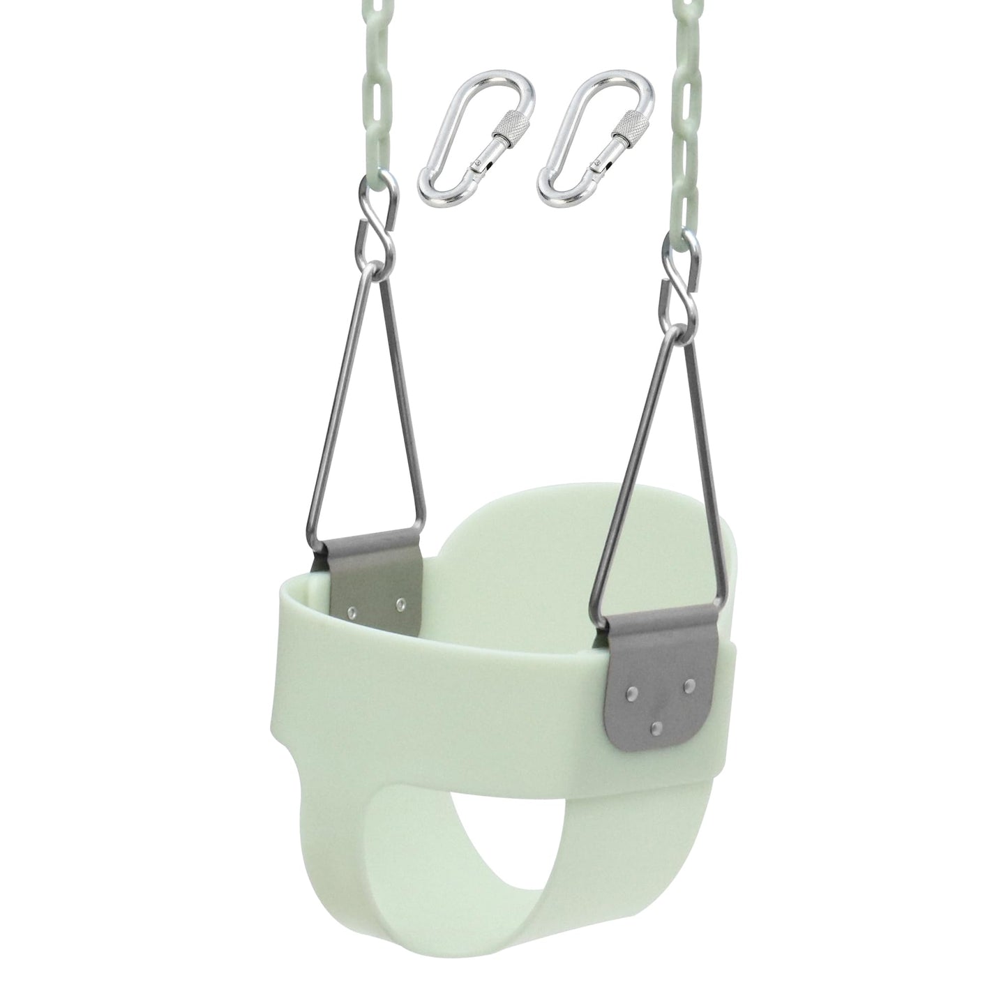 Hot High Back Full Bucket Toddler Swing Seat with Yellow Coated Chains Fully Assembled Baby Swing Set Accessories