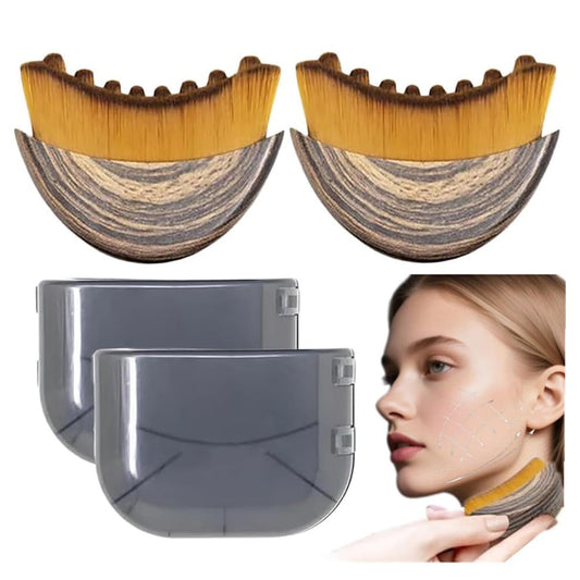 Hot1/2 PCS Lymphatic Contour Face Brush for Sculpting – Anti-Puffiness, Detox & Lift, Improves Skin Glow & Absorption (2 Pcs Contour Face Brush)