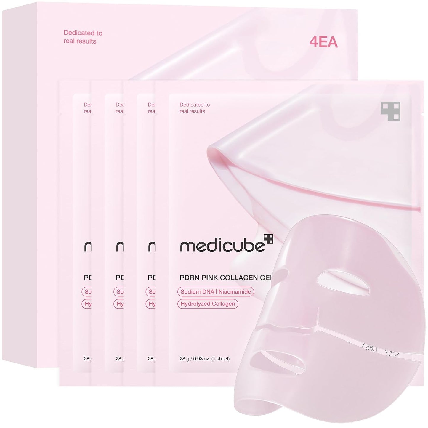 Hotmedicube Jelly Gel Mask with Salmon DNA PDRN Pink Collagen | Overnight Face Mask for Glass Glow Skin | Elasticity, Hydrating, Firming and Moisturizing | Korean Skincare, 28g x 4ea
