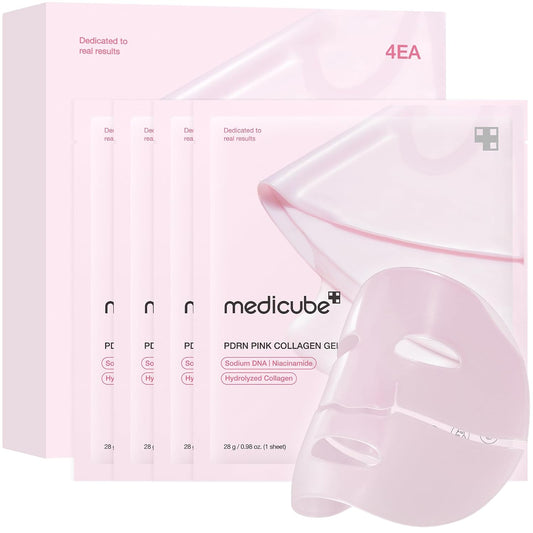 Hotmedicube Jelly Gel Mask with Salmon DNA PDRN Pink Collagen | Overnight Face Mask for Glass Glow Skin | Elasticity, Hydrating, Firming and Moisturizing | Korean Skincare, 28g x 4ea