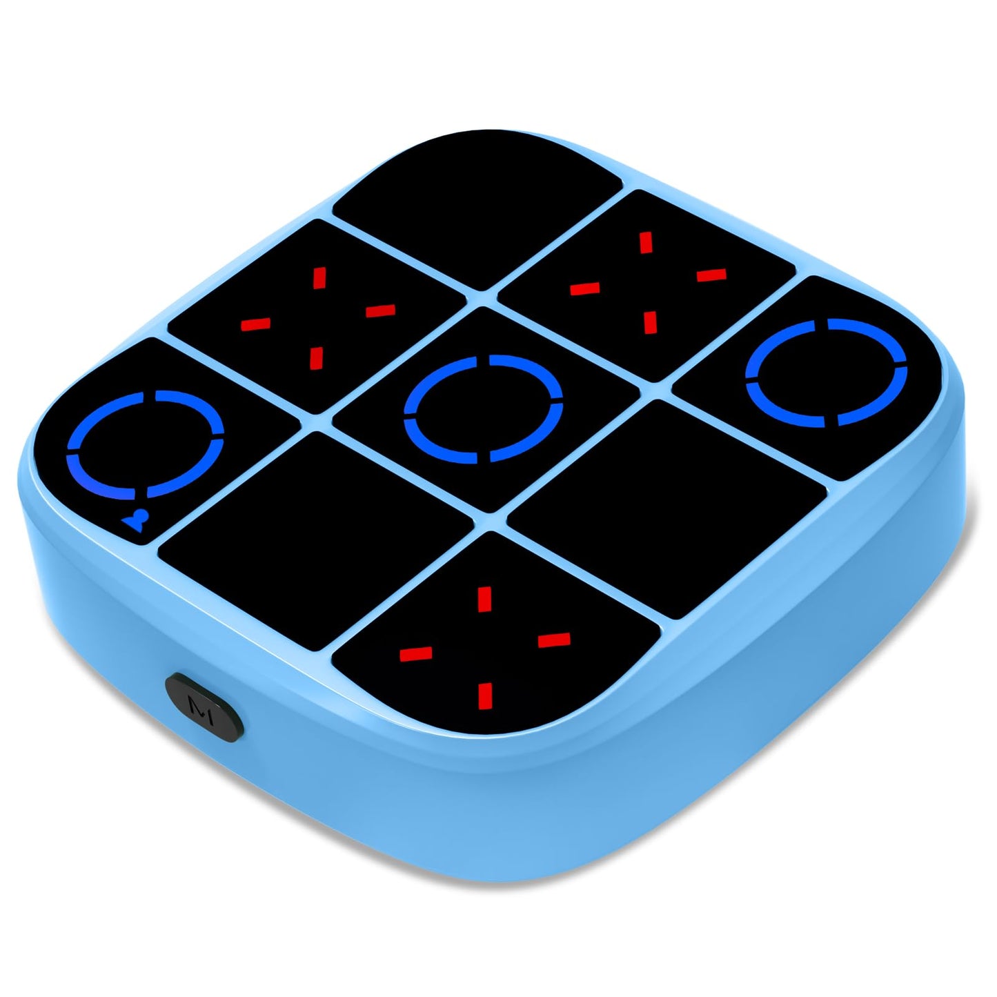 HotTic-Tac-Toe Bolt Game, 4-in-1 Handheld Puzzle Games Console, Electronic Tic-Tac-Toe Game for Educational and Memory Growth, Portable Travel Games for Car Ride, Board Games for Kids and Adults (Cyan)