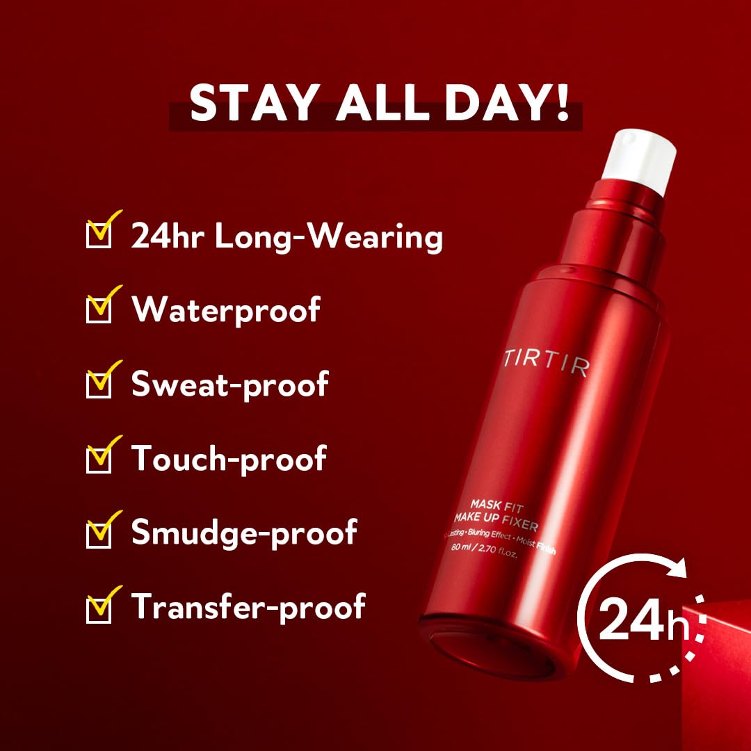 HotTIRTIR Mask Fit Make-up Fixer | 24H Transfer-Resistant Lightweight Non-Greasy Makeup Setting Spray 2.7 Fl Oz