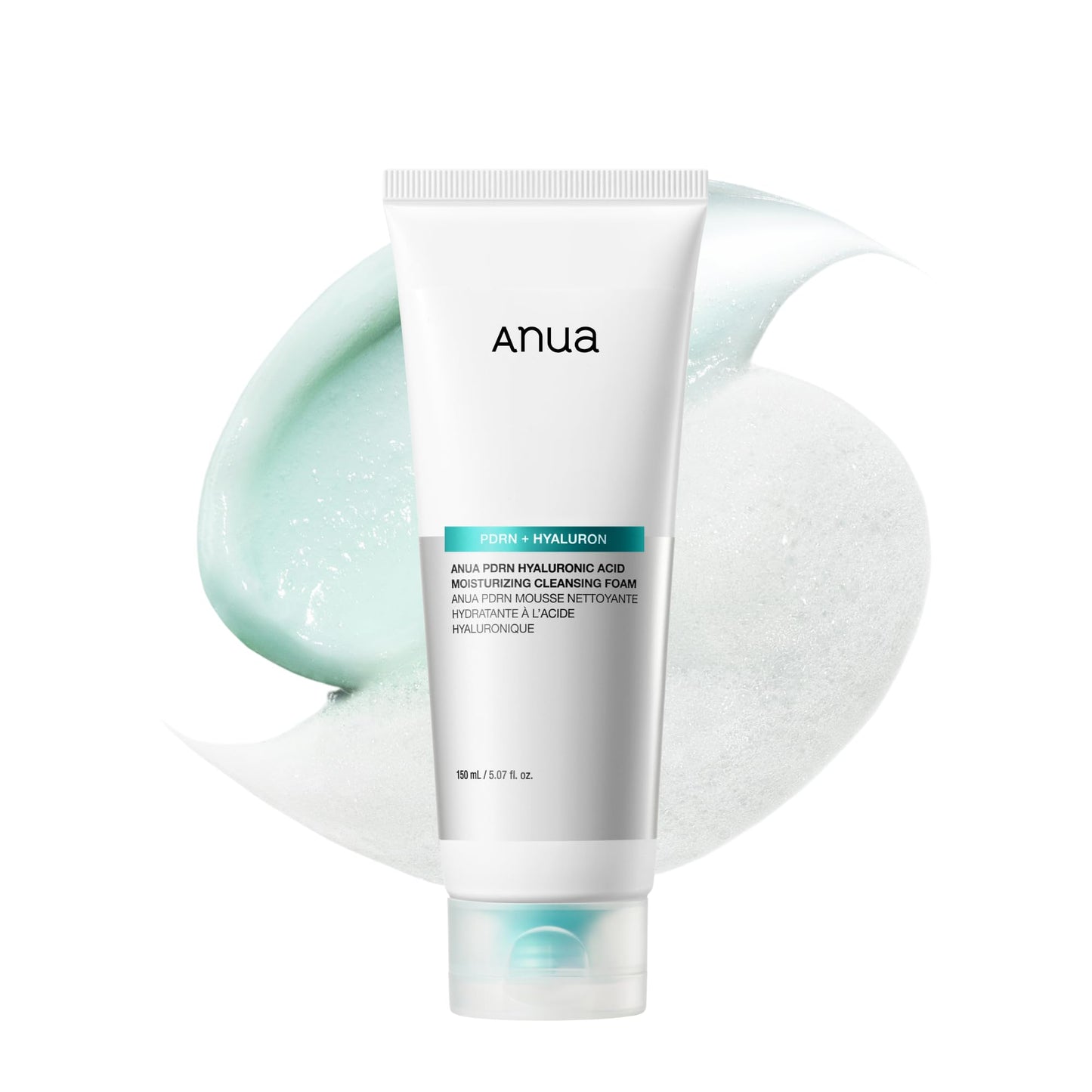 HotAnua PDRN Hyaluronic Acid Moisturizing Cleansing Foam, Daily Gentle Face Wash for Dry Skin, Salmon DNA Hydrating & Soft Facial Cleanser, Barrier Repair & Glow Glass Skin, Korean Skincare, 5.07 fl oz.