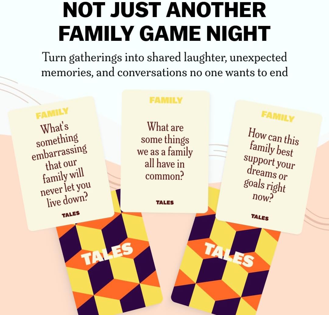 HotTALES 150 Conversation Cards, Perfect for Dinners, Road Trips, Classrooms & Game Nights, Gifts & Gatherings, Conversation Starters to Spark Creativity (Family Edition)