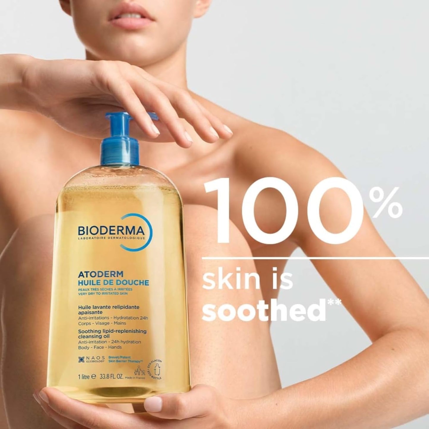 HotBioderma Atoderm Shower Oil, Cleansing Oil For Face & Body, Nourishing Cleansing Oil For Dry to Atopic Sensitive Skin For Softer & Smooth Skin For Your Whole Family