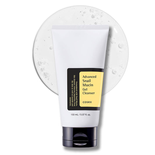 HotCOSRX Advanced Snail Mucin Gel Cleanser, 5.07 Fl Oz / 150 mL, Rich Daily Deep Cleansing Gel Cleanser for Dull, Dry & Sensitive Skin, Korean Skin Care, Korean Face Wash