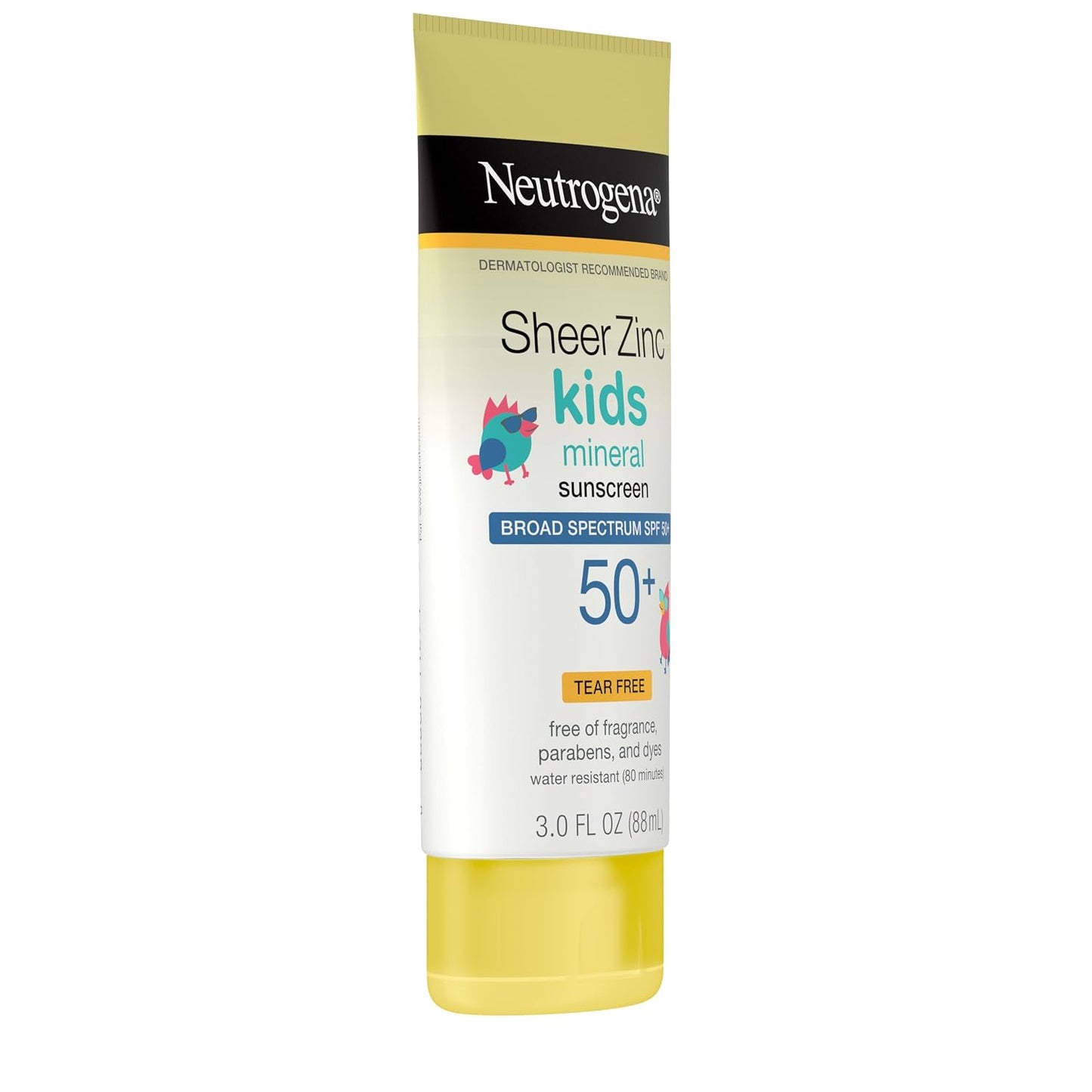 HotNeutrogena Kids Mineral Sunscreen Sheer Zinc Oxide Lotion, Broad Spectrum SPF 50 with UVA/UVB Protection, Water Resistant for 80 Minutes, Fragrance and Tear Free, 3 FL OZ