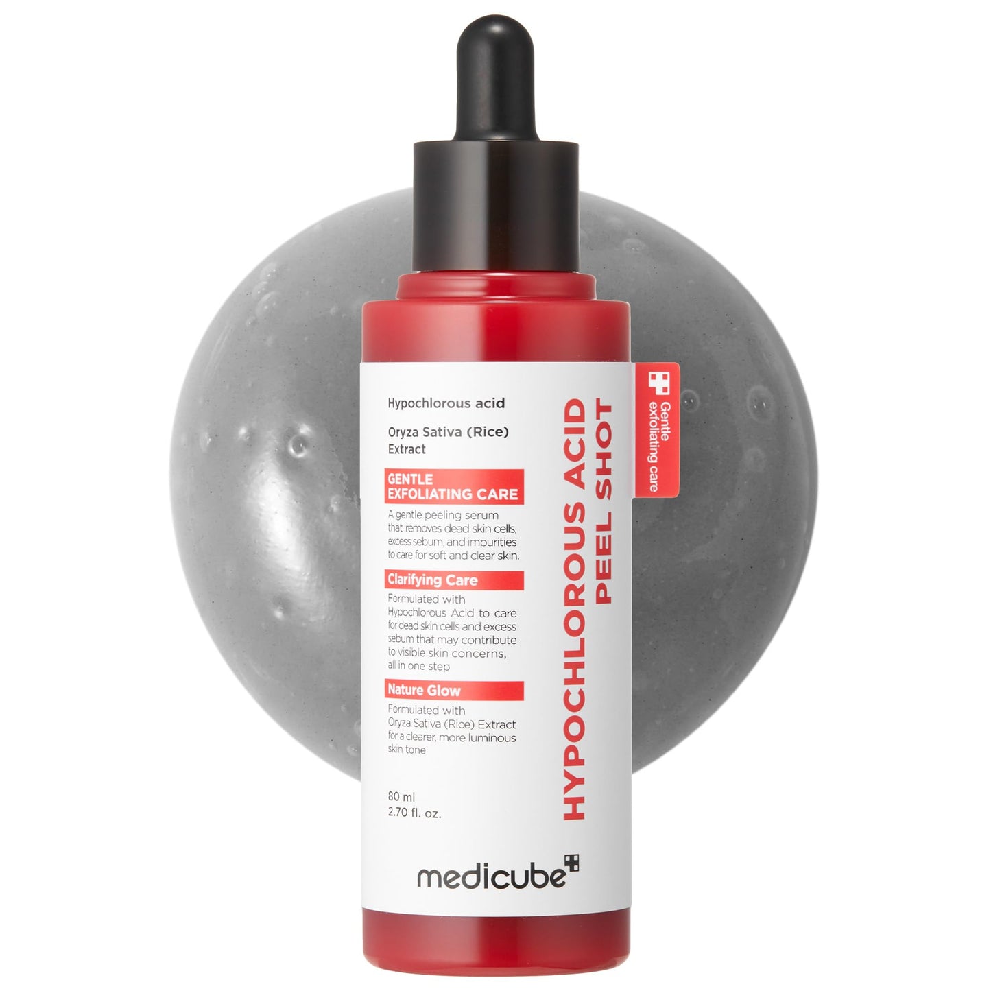 Hotmedicube Peel Shot with Hypochlorous Acid | Gentle Exfoliating Serum for Dead Skin Cells & Pores, Blackheads & Excess Sebum Control | Rice Extract, Panthenol for Hydrating & Smoothing Care | 2.7 fl.oz